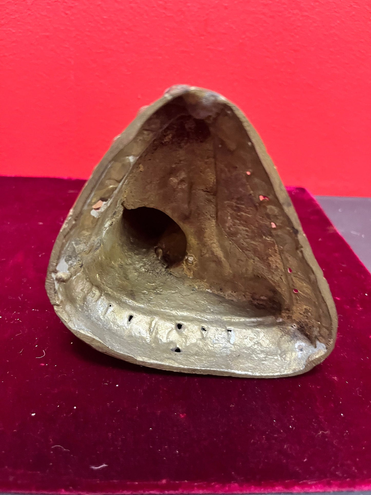 Fabulous 8 inch tall Asian antique brass heavy goddess with child  great detail  see photos