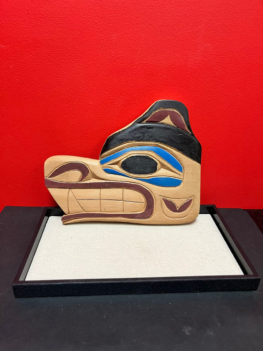 Lovely 12 x 10 high signed indigenous First Nations pacific northwest coast  cedar bear   great imagery and value
