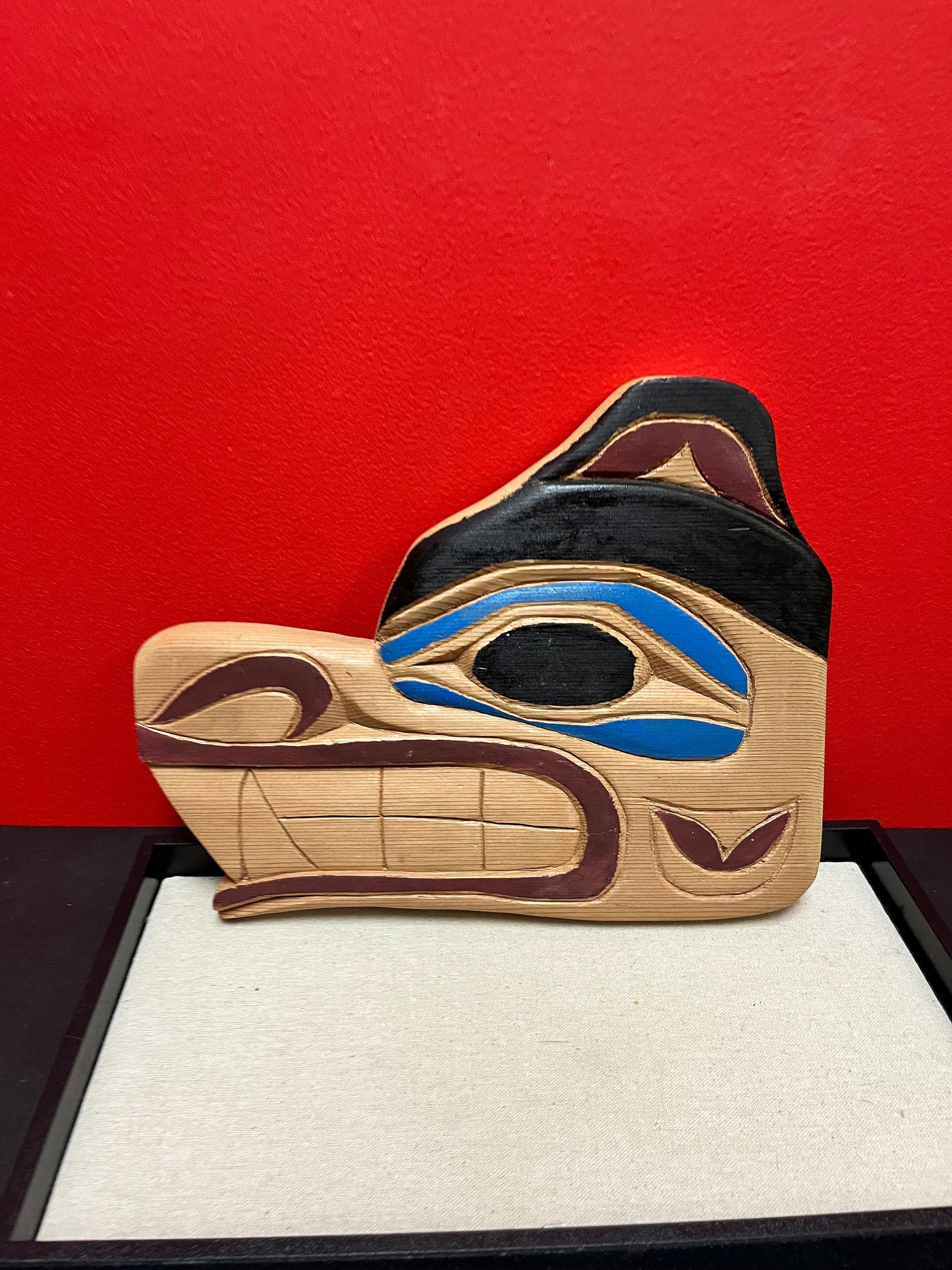 Lovely 12 x 10 high signed indigenous First Nations pacific northwest coast  cedar bear   great imagery and value