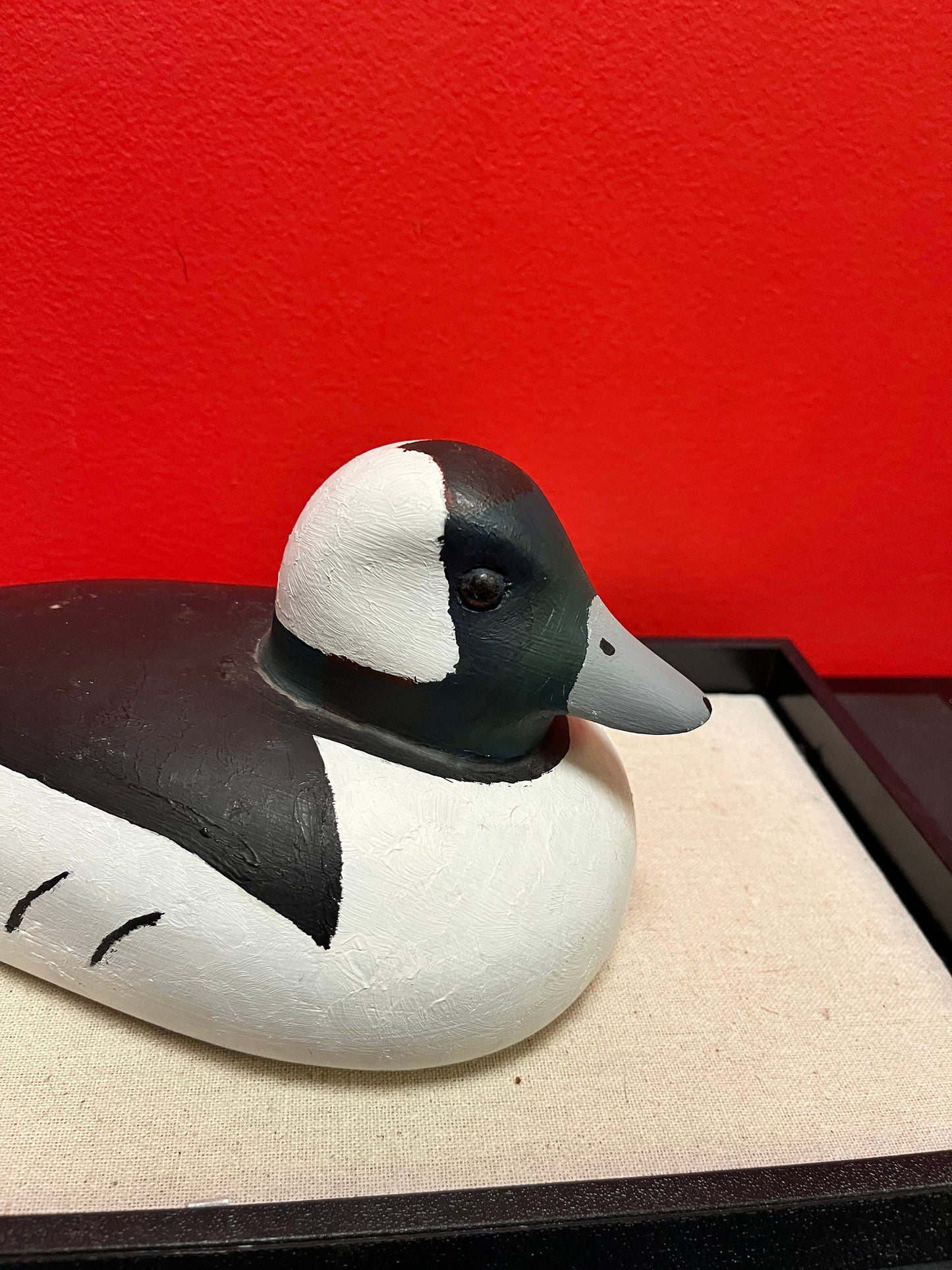 Lovely 10 x 5 tall signed Canadian wooden duck  -