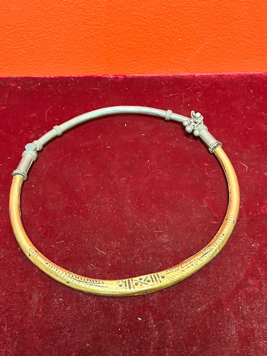 Stunning one of a kind tested  gold and silver Arabic choker necklace very heavy -  5 inch across when closed one of a kind