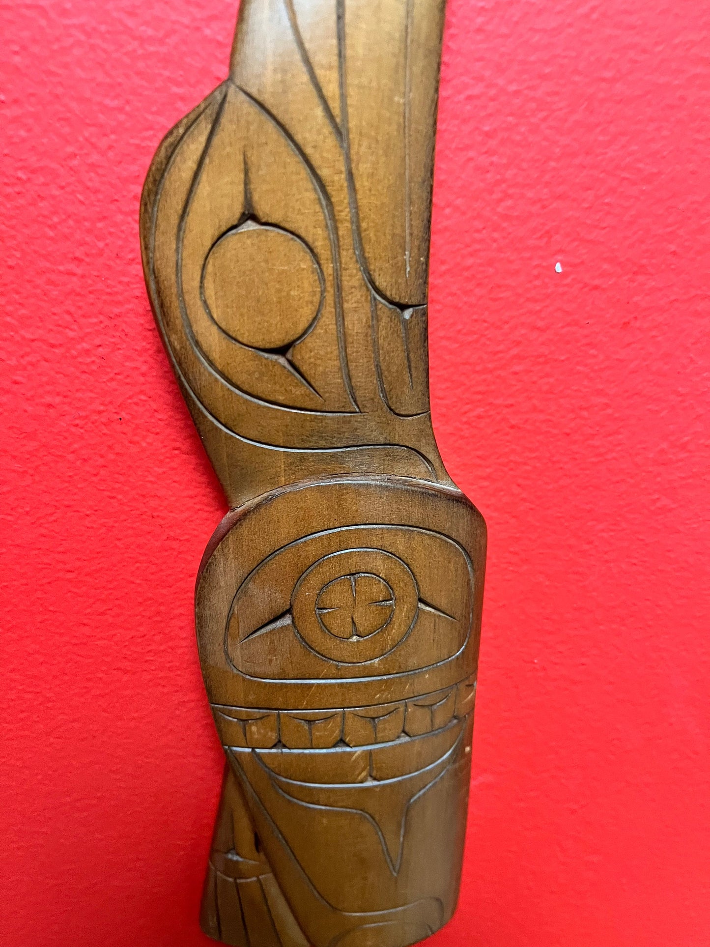 Lovely 11 inches tall indigenous First Nations pacific northwest coast signed cedar hummingbird  lovely gift