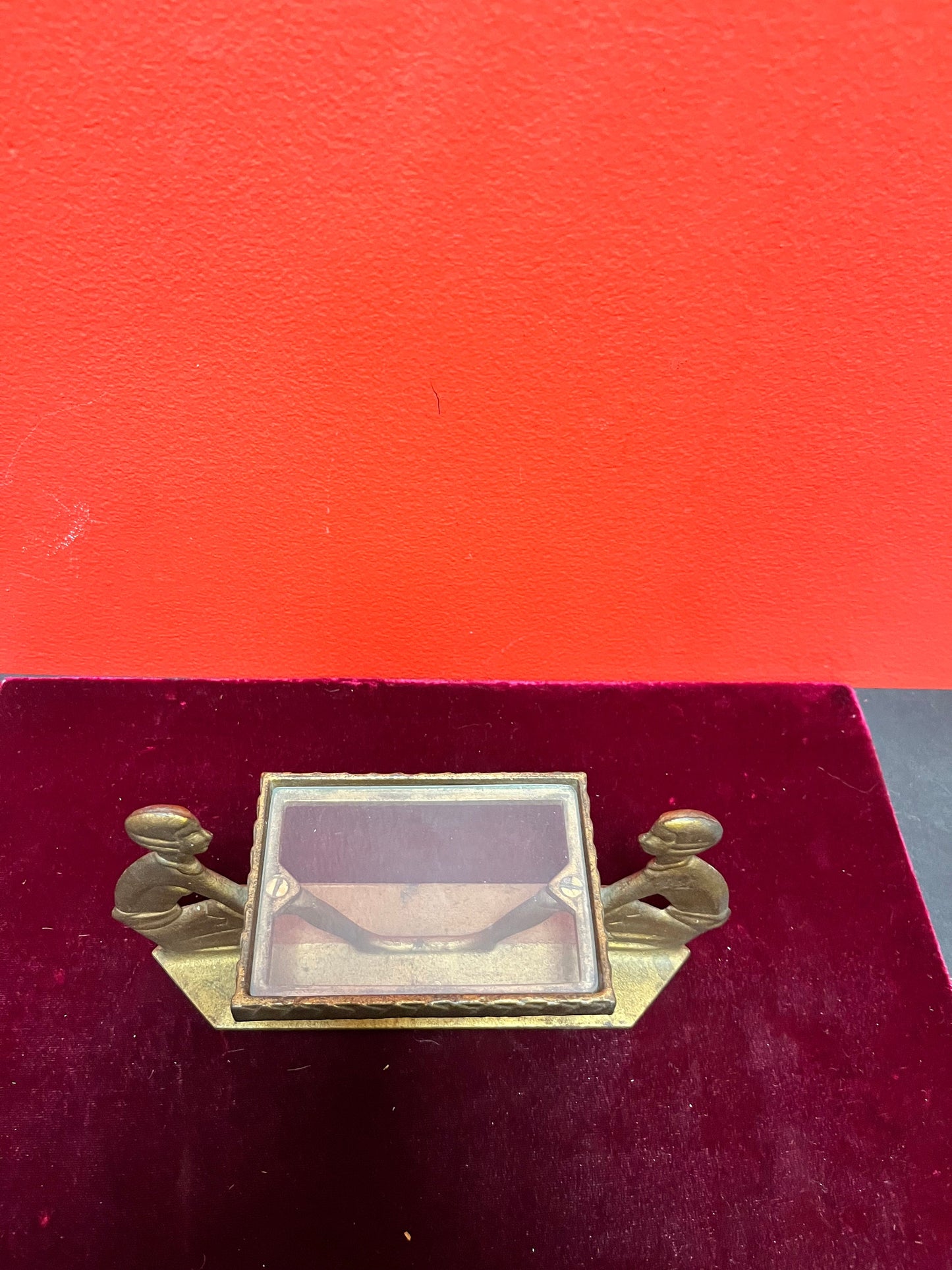 Antique bronze 7 x 4 high  delicious Art Deco business card holder  Fabulous gift for your collection  wow