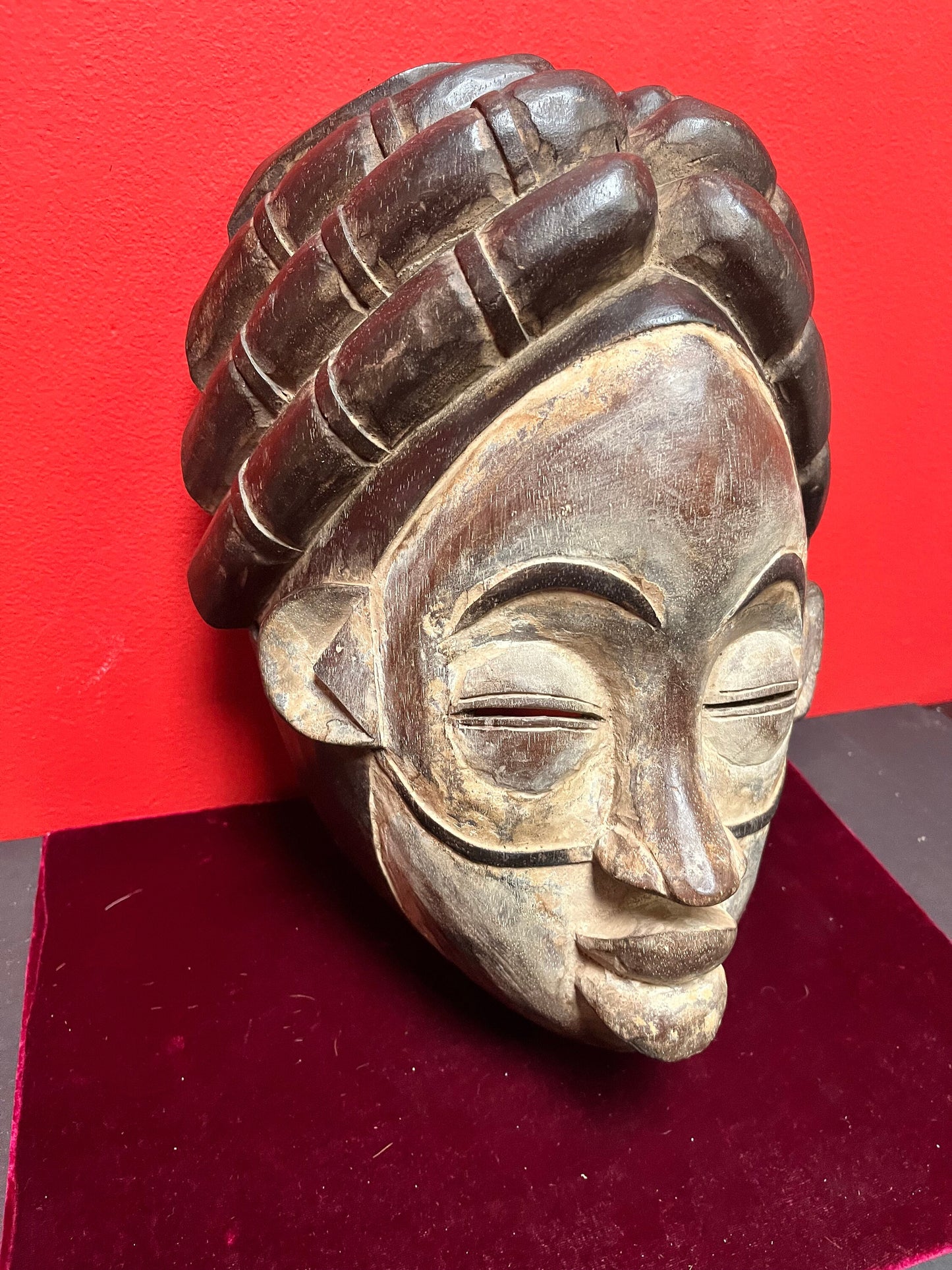 9 x 12 high western African hand carved ceremonial mask   amazing patina and detail  read to hang  ready to gift - wow