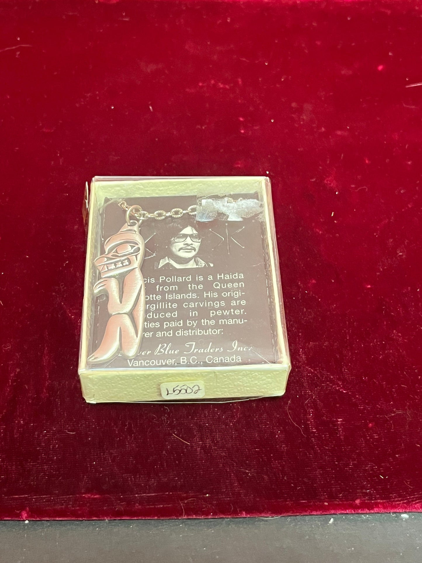 Stunning indigenous first nations pacific northwest coast pewter Thunderbird pendant with necklace in box - Francis Pollard  gift alert