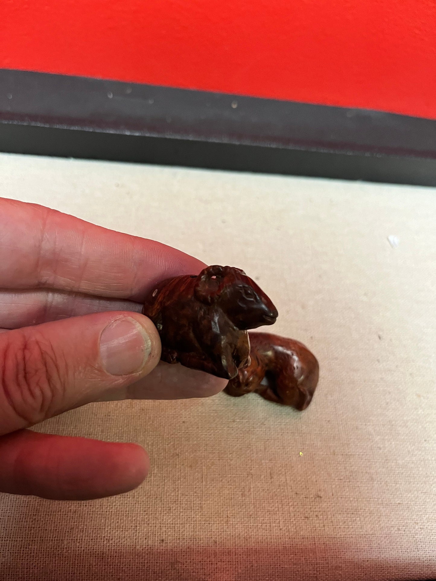 Three Antique Japnese wooden Netsukes  lovely condition  price for all  1.5 to 2 inch each