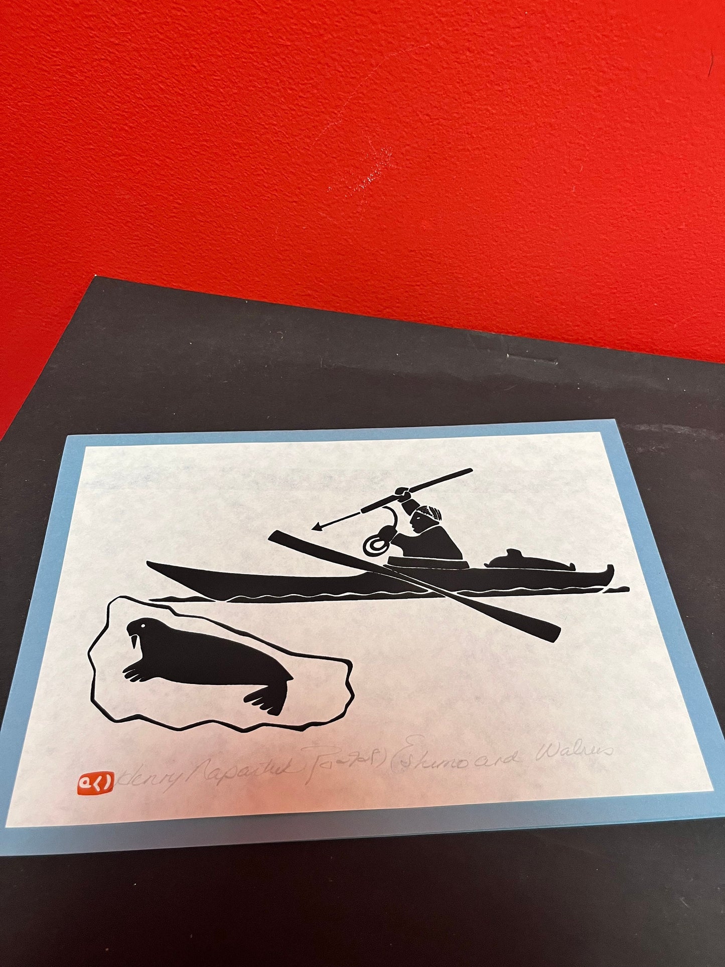 A  Lovely 10 x 7 inch Henry Nepartuk signed gift card with envelope  ready to be framed  wow