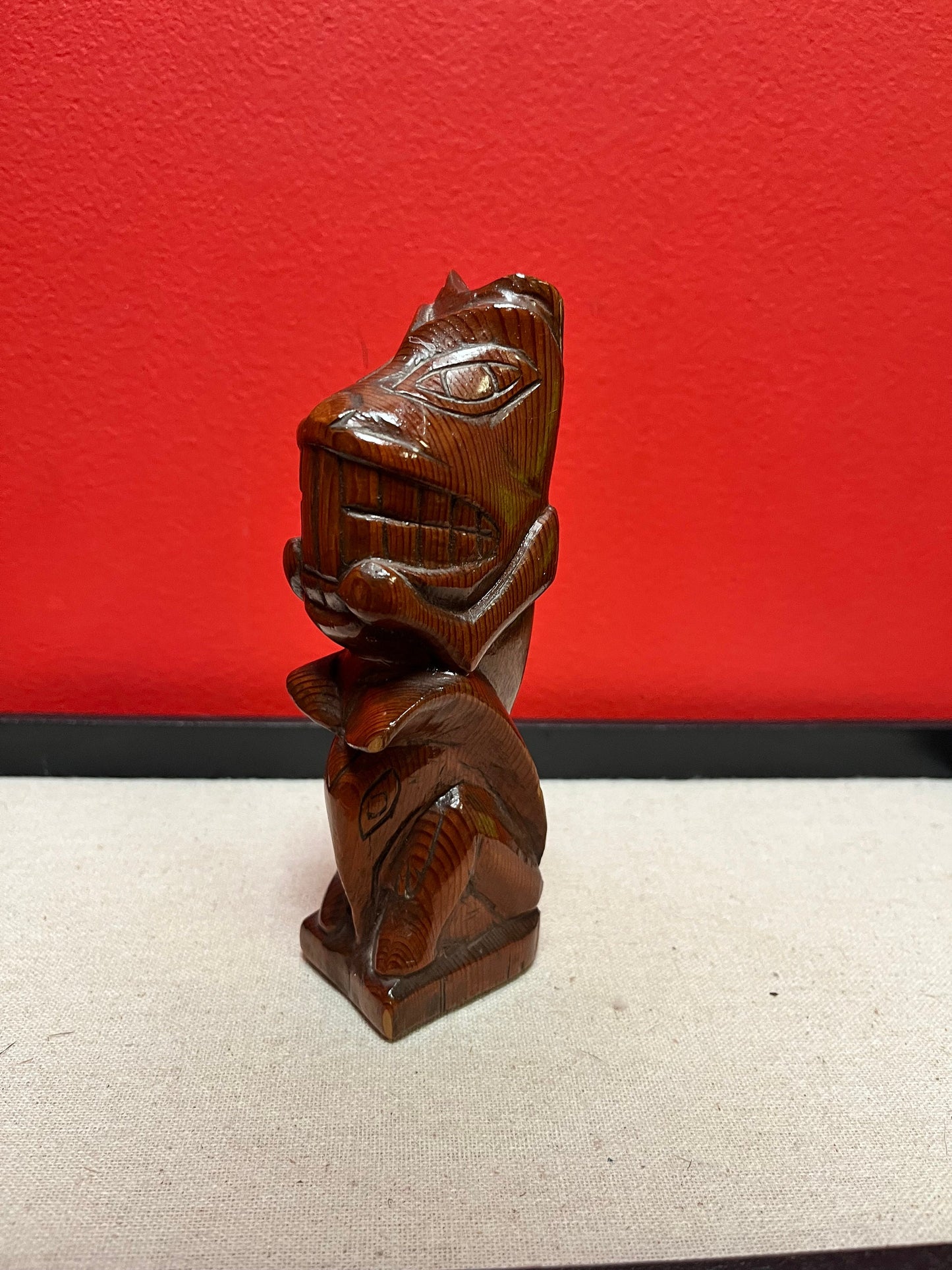 A  7 inch beautiful indigenous first nations pacific northwest coast carved wooden beaver  lovely primitive example