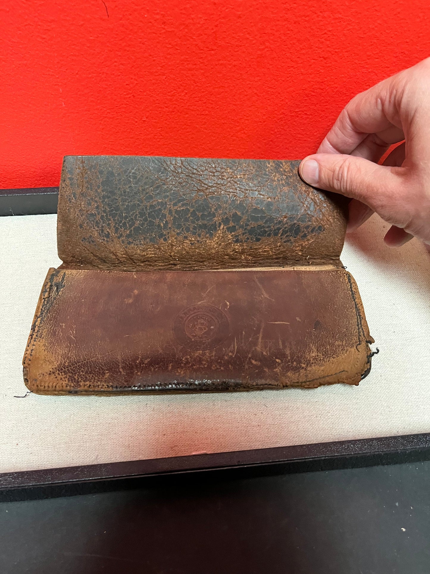 Lovely antique 8 x 4 leather wallet  perfect gift