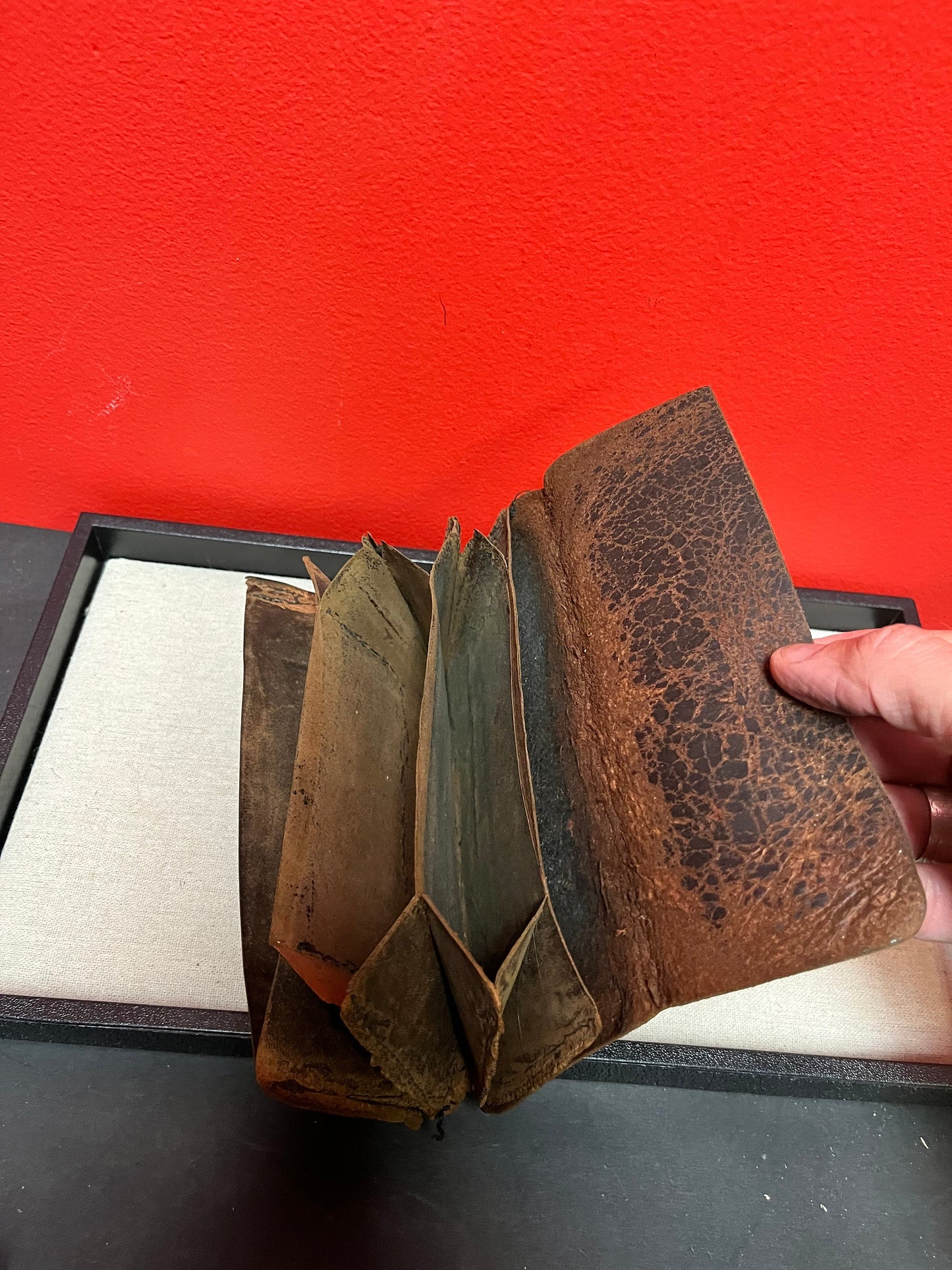 Lovely antique 8 x 4 leather wallet  perfect gift