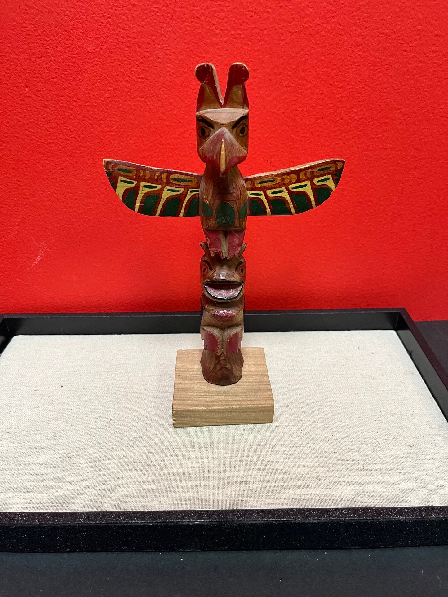 6 x 9 high 1960s primitive totem pole  Indigenous First Nations Pacific North West Coast