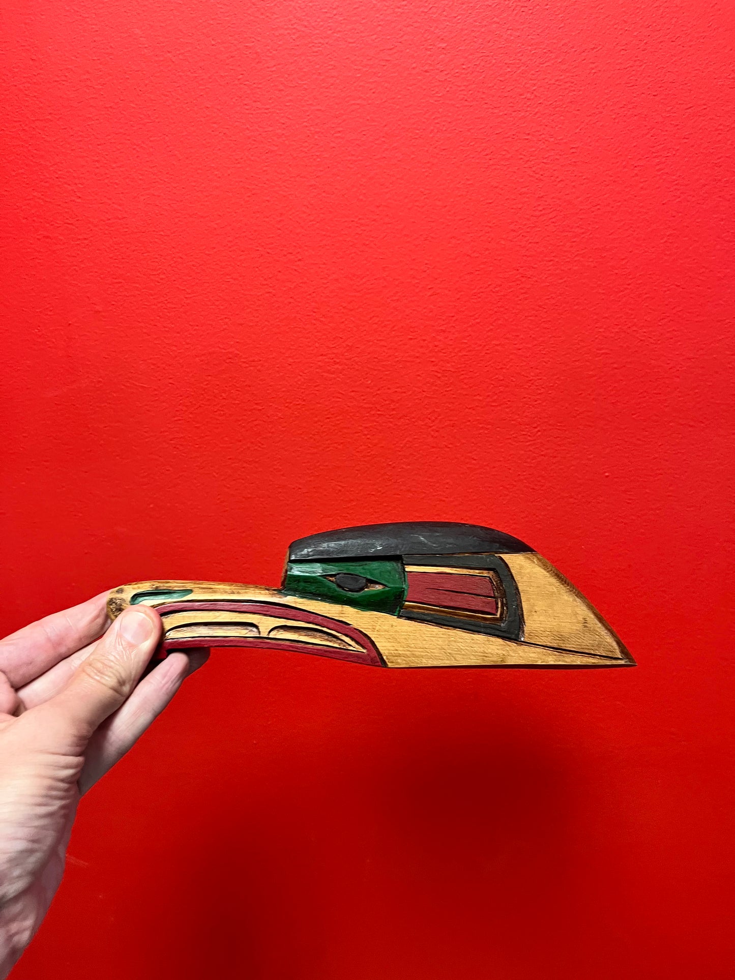 10 x 3“ high indigenous coast Salish signed 3-D cedar eagle   lovely imagery and  detail   Frank and Dora Frenchie