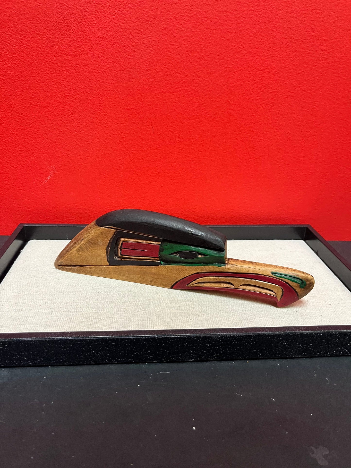 10 x 3“ high indigenous coast Salish signed 3-D cedar eagle   lovely imagery and  detail   Frank and Dora Frenchie