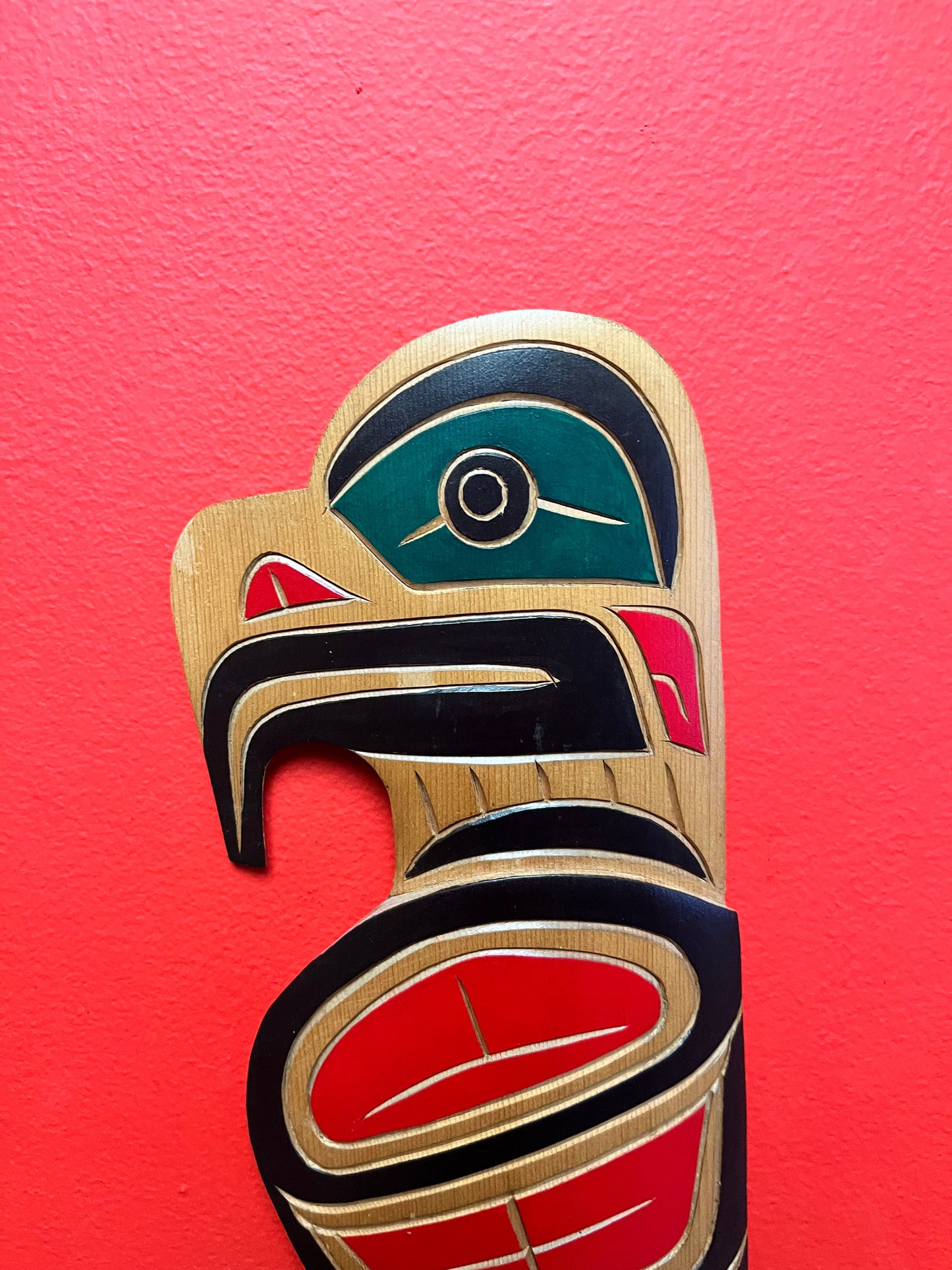 17 inch indigenous First Nations Pacific Northwest signed  eagle thunderbird  great detail  nice imagery