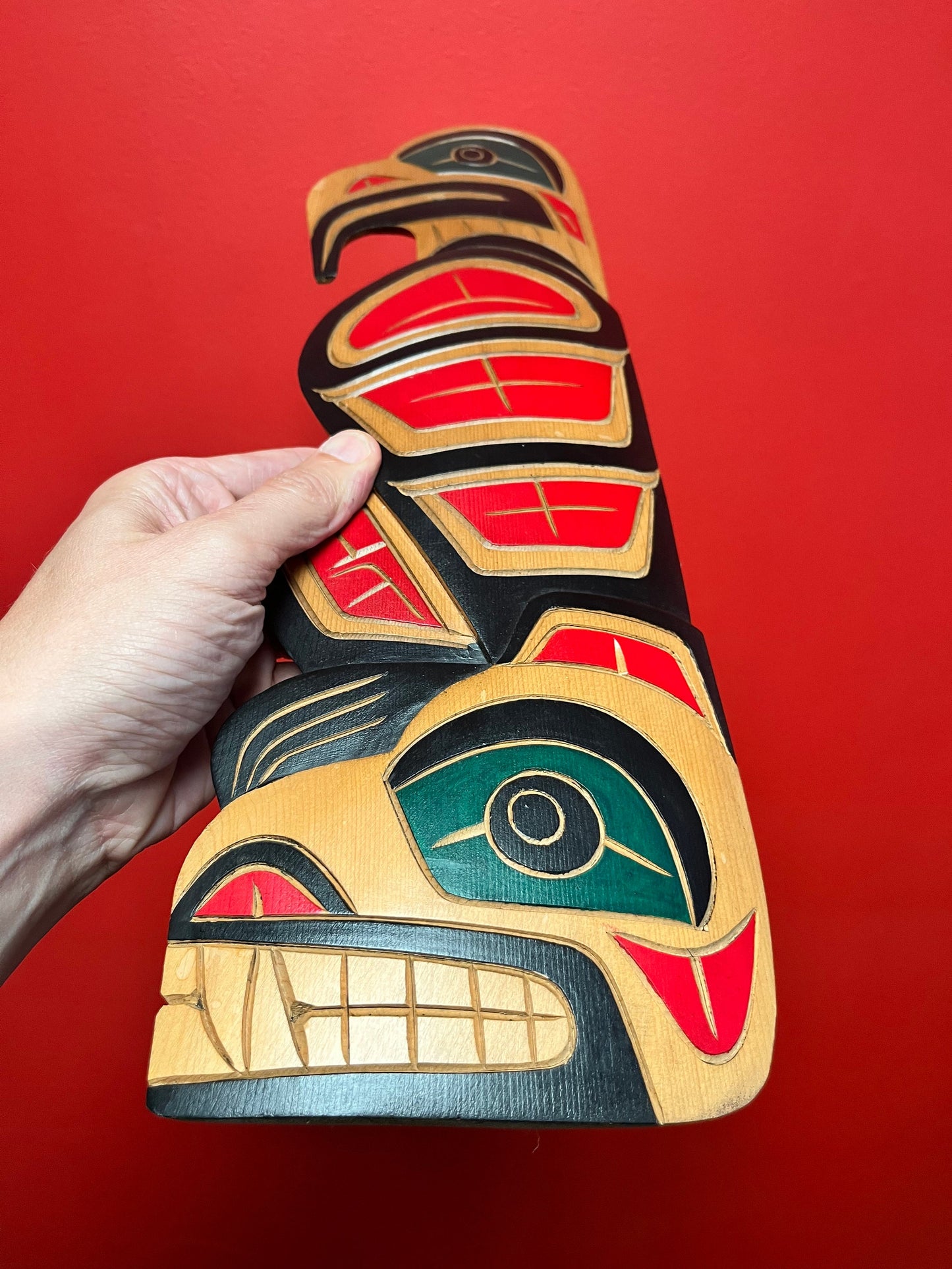 17 inch indigenous First Nations Pacific Northwest signed  eagle thunderbird  great detail  nice imagery