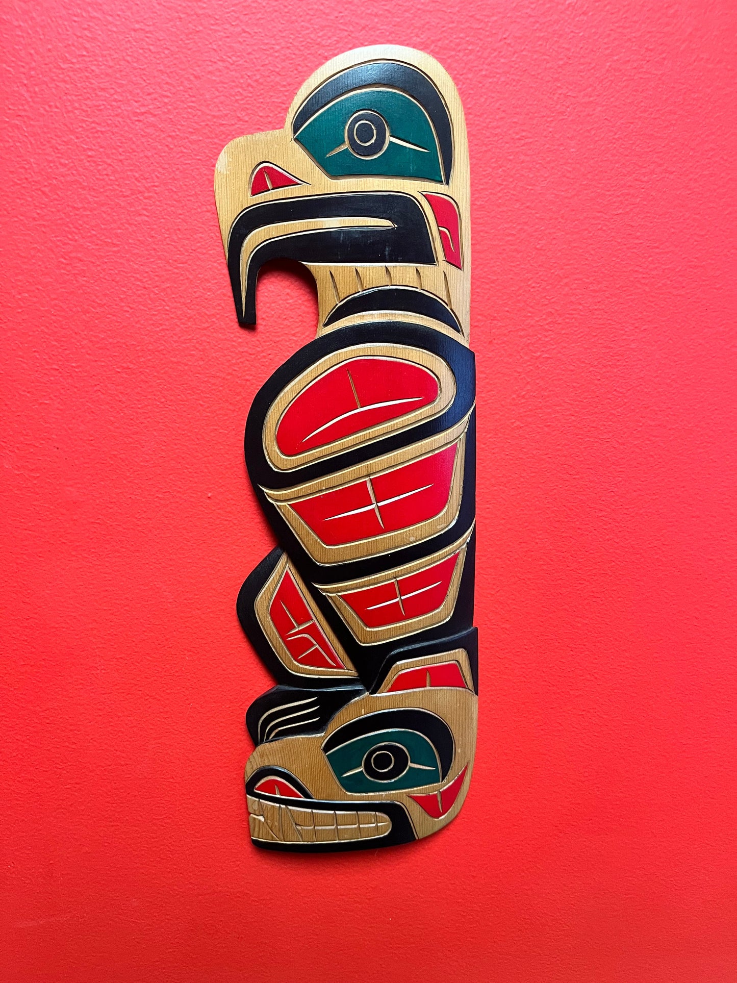 17 inch indigenous First Nations Pacific Northwest signed  eagle thunderbird  great detail  nice imagery