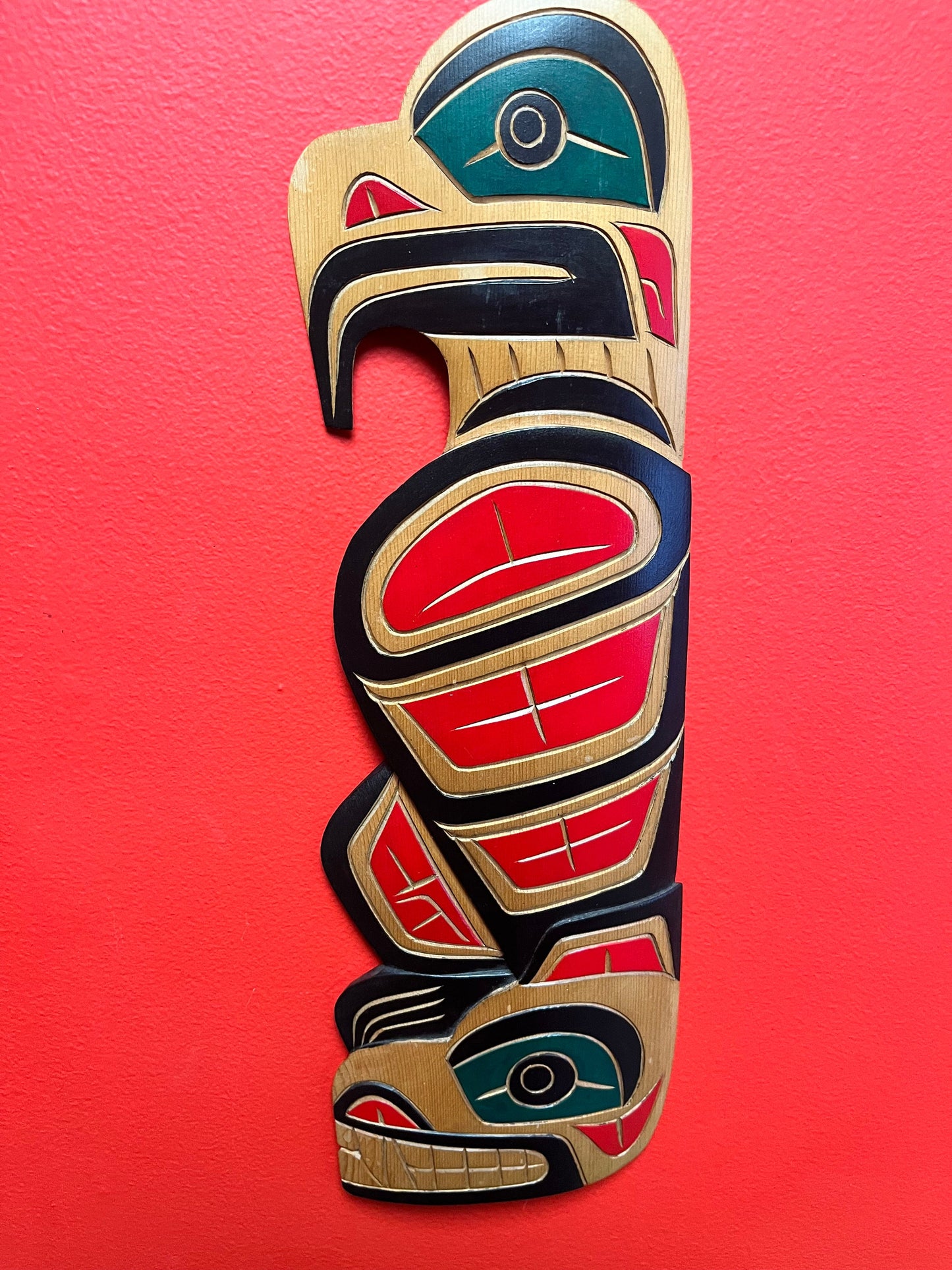 17 inch indigenous First Nations Pacific Northwest signed  eagle thunderbird  great detail  nice imagery
