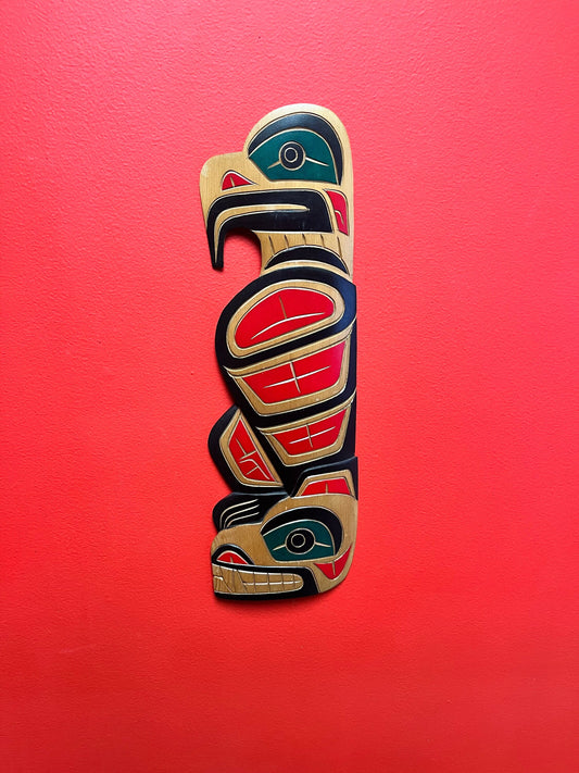 17 inch indigenous First Nations Pacific Northwest signed  eagle thunderbird  great detail  nice imagery