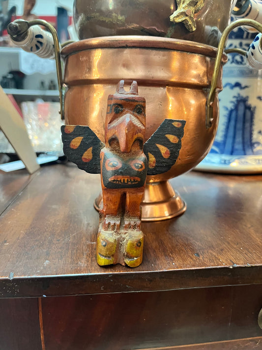 Very cool antique indigenous primitive 4 inch totem pole