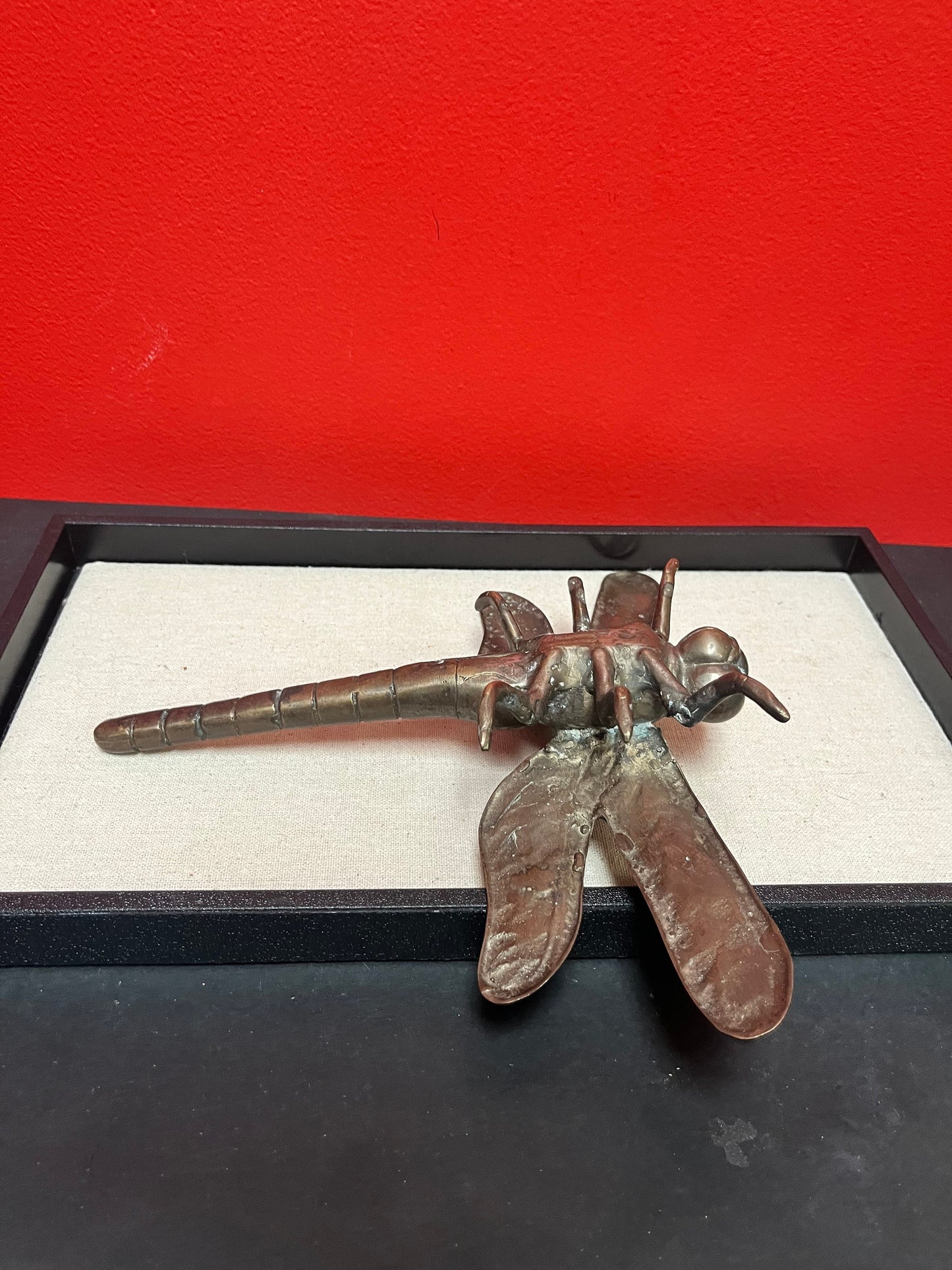 Amazing 9 x 10“ wide bronze dragonfly  really cool piece and a great gift  great Patina