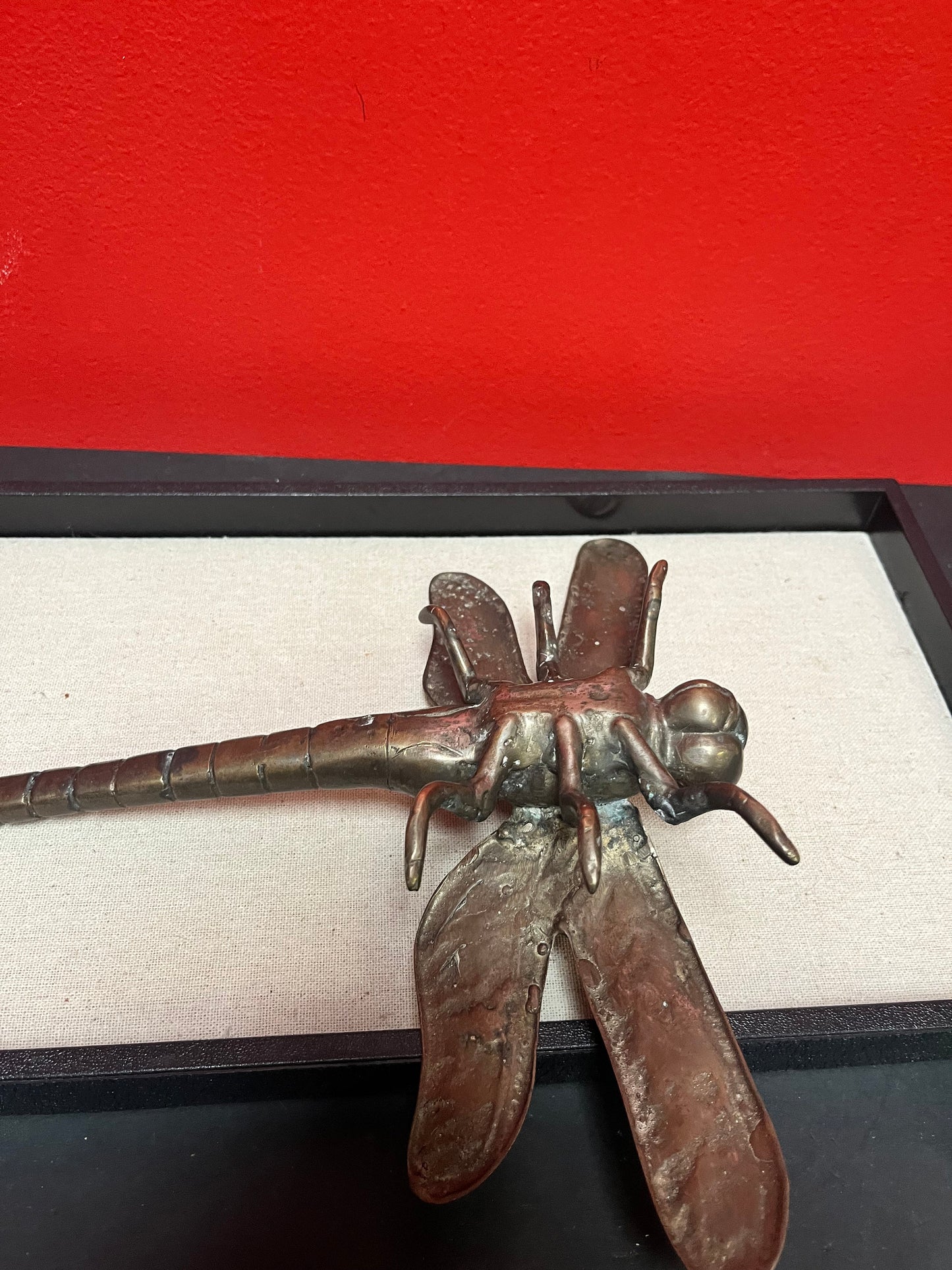 Amazing 9 x 10“ wide bronze dragonfly  really cool piece and a great gift  great Patina