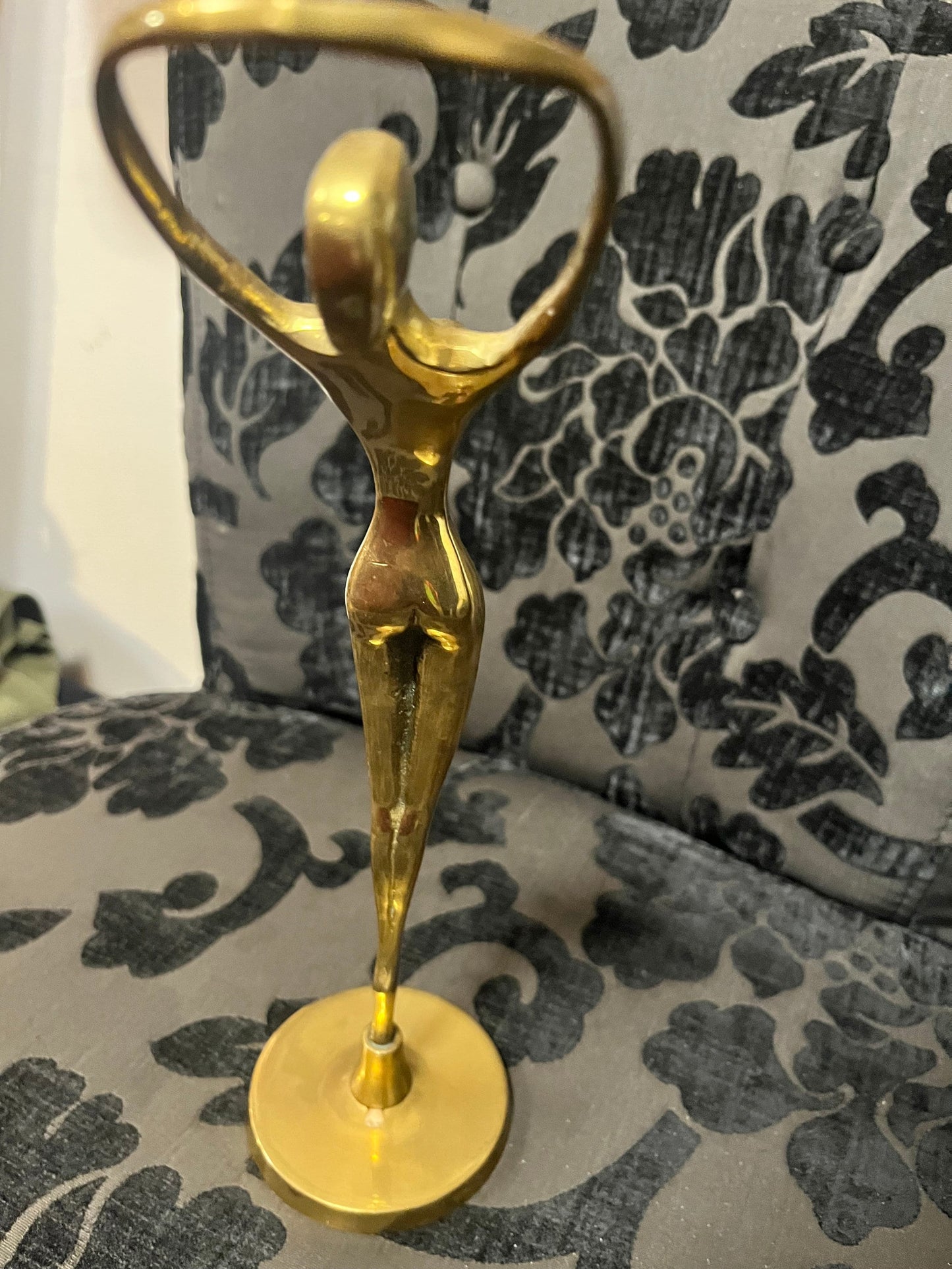 Stunning 11 inch art deco, brass statue of a dancer