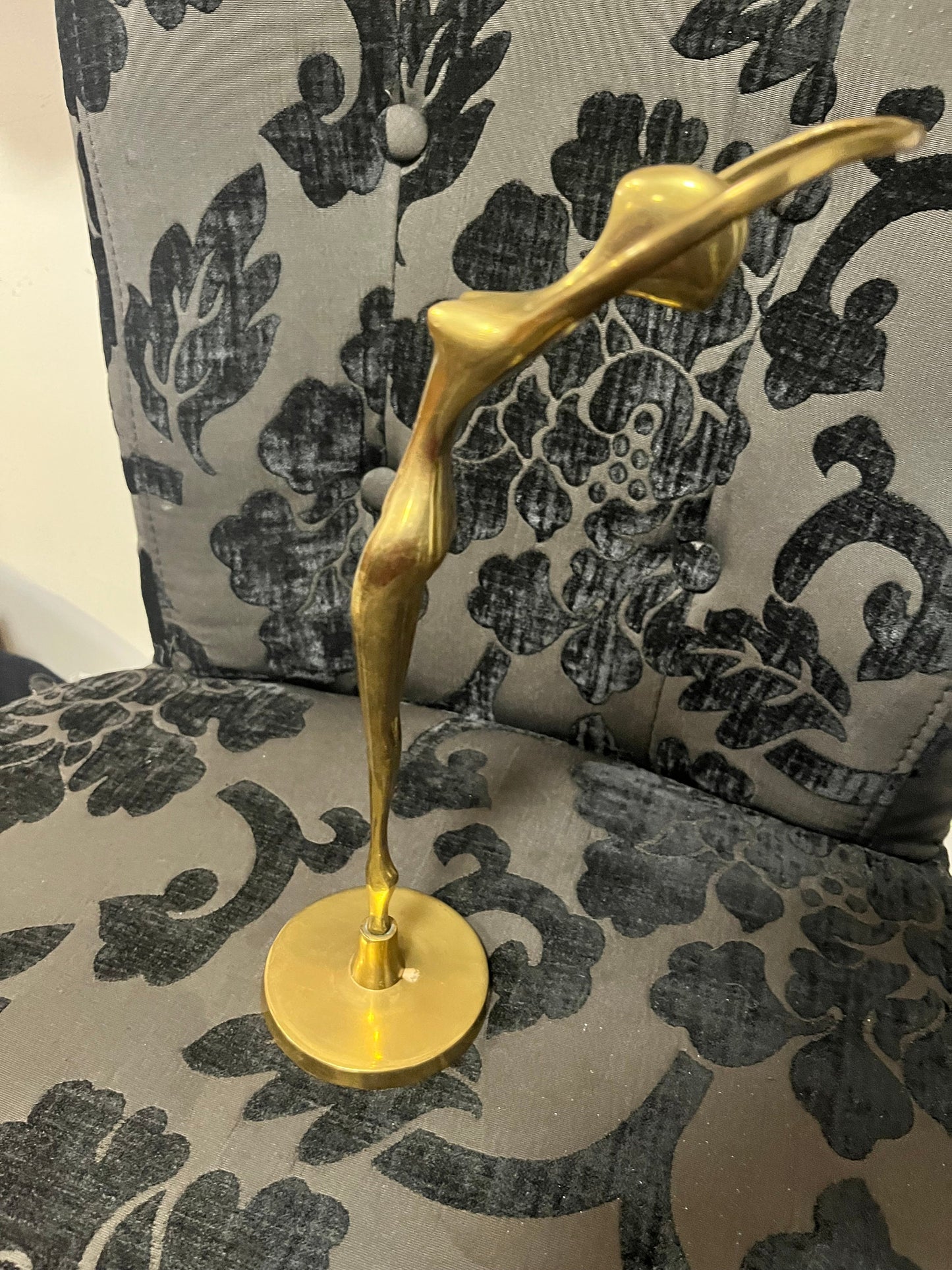 Stunning 11 inch art deco, brass statue of a dancer