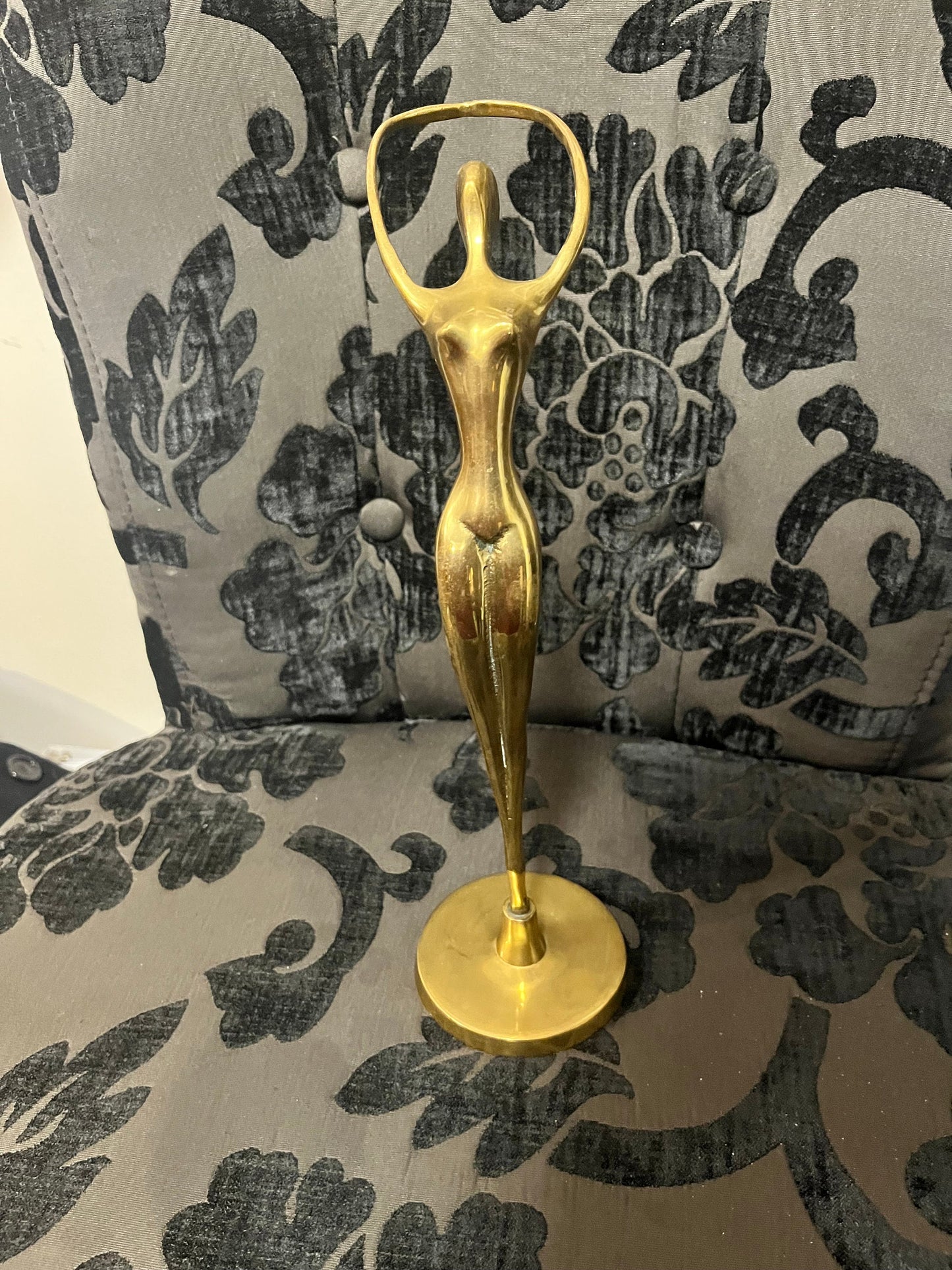 Stunning 11 inch art deco, brass statue of a dancer