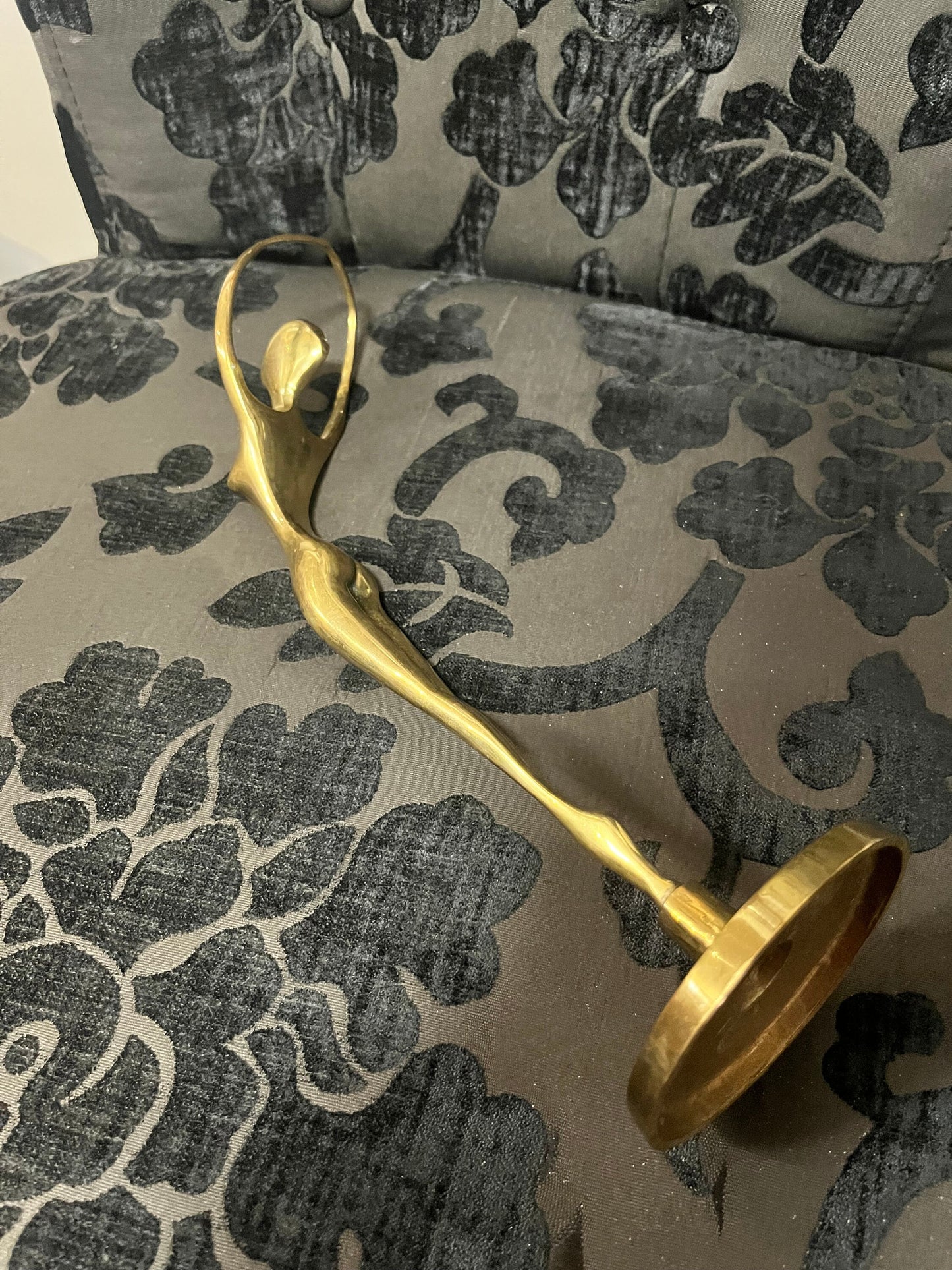 Stunning 11 inch art deco, brass statue of a dancer