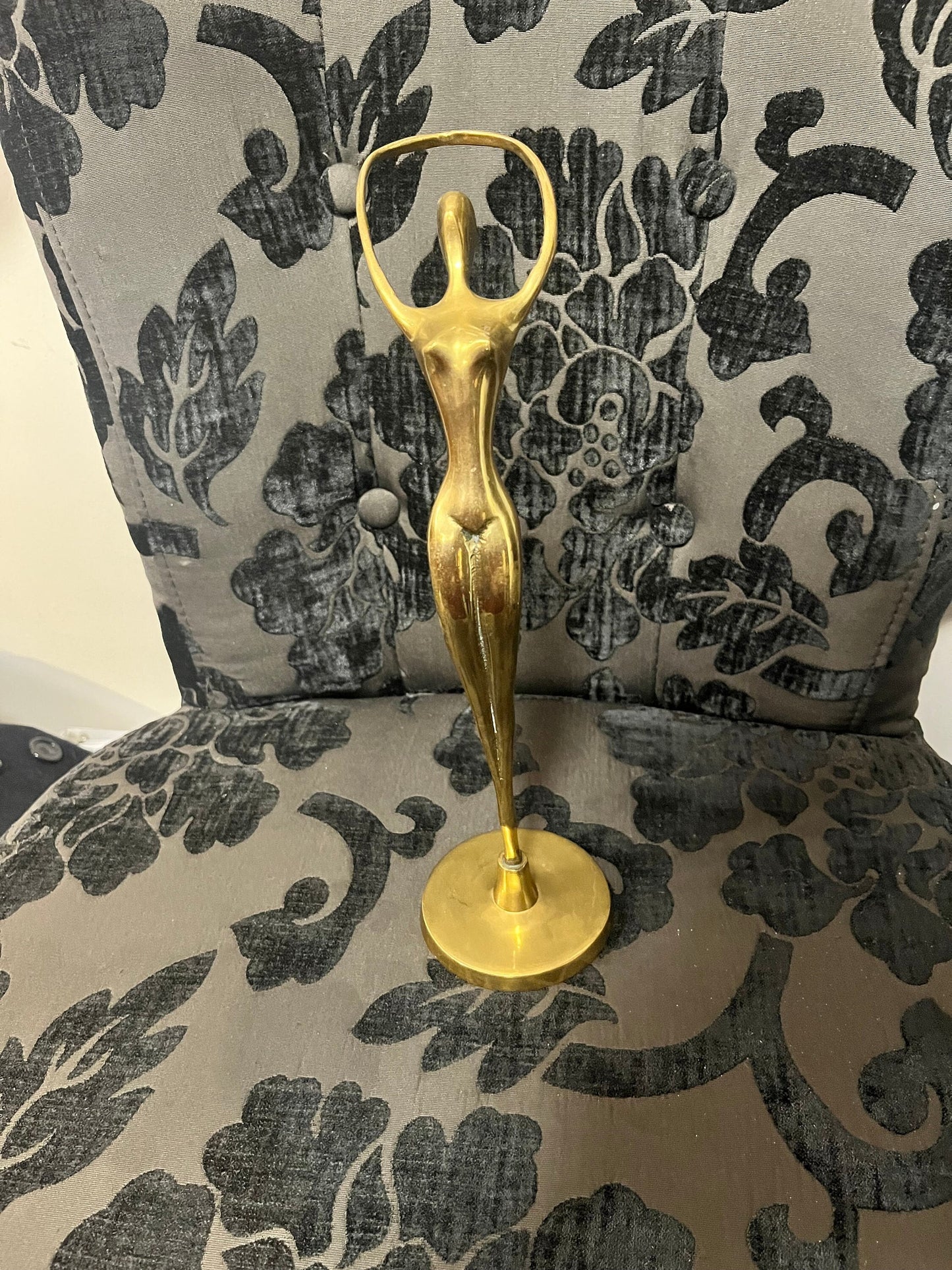 Stunning 11 inch art deco, brass statue of a dancer