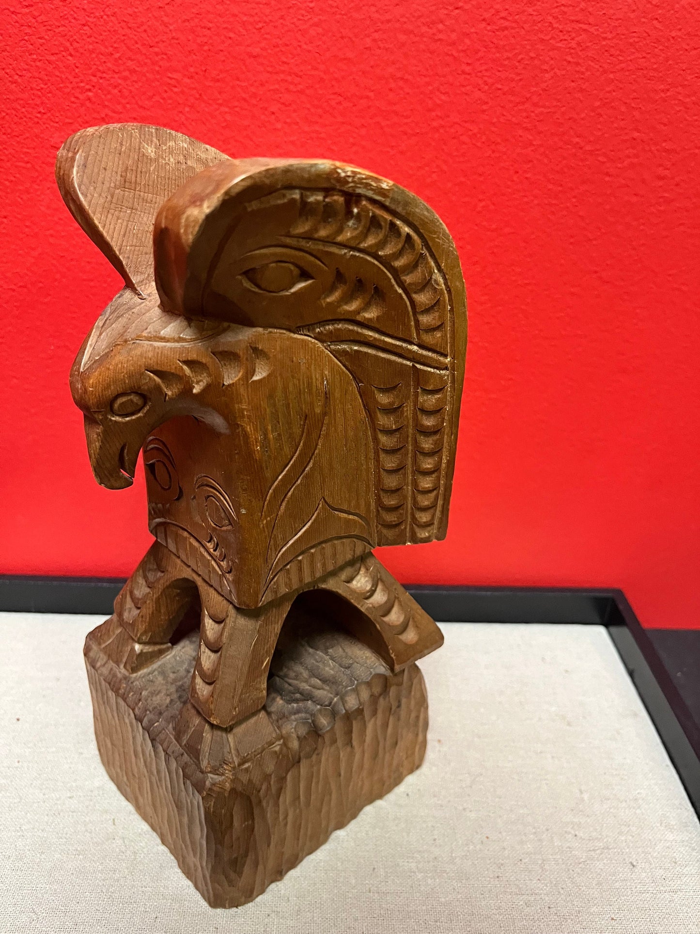 Lovely 10 inch tall Jim Johnny signed indigenous First Nations, pacific northwest coast Eagle Totem  wow