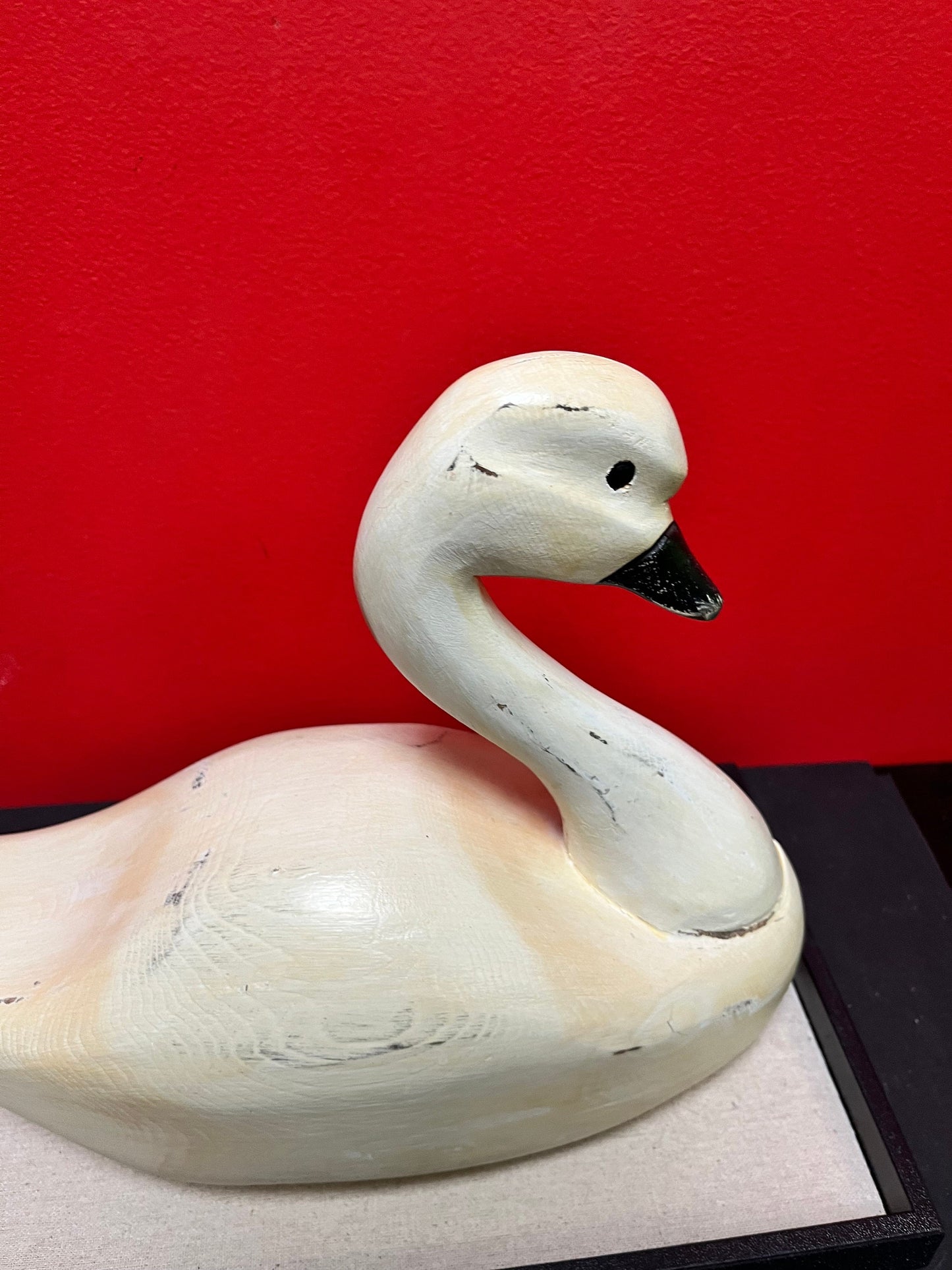 12 x 10 high wooden folk art swan  great decor