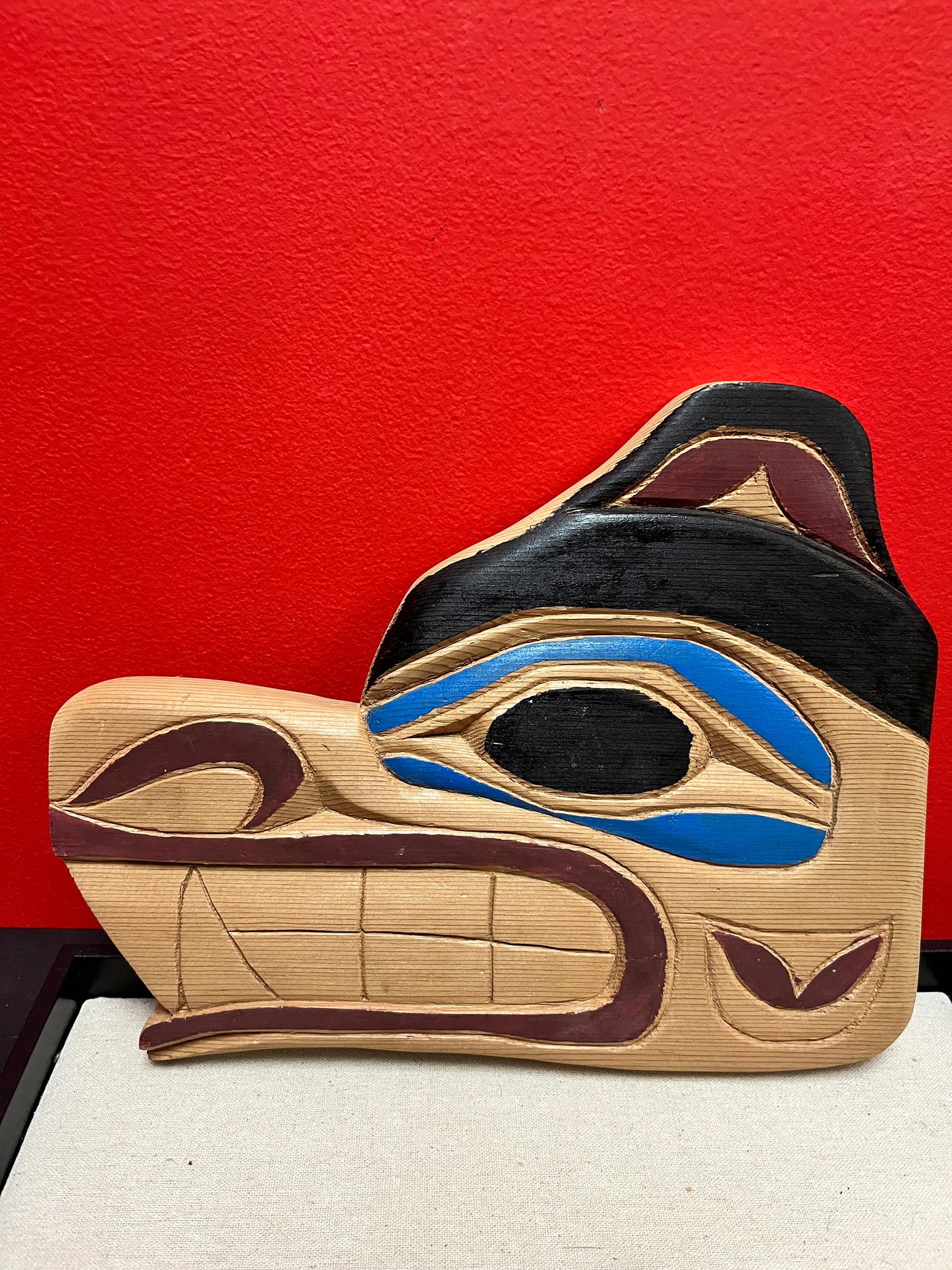 Lovely 12 x 10 high signed indigenous First Nations pacific northwest coast  cedar bear   great imagery and value