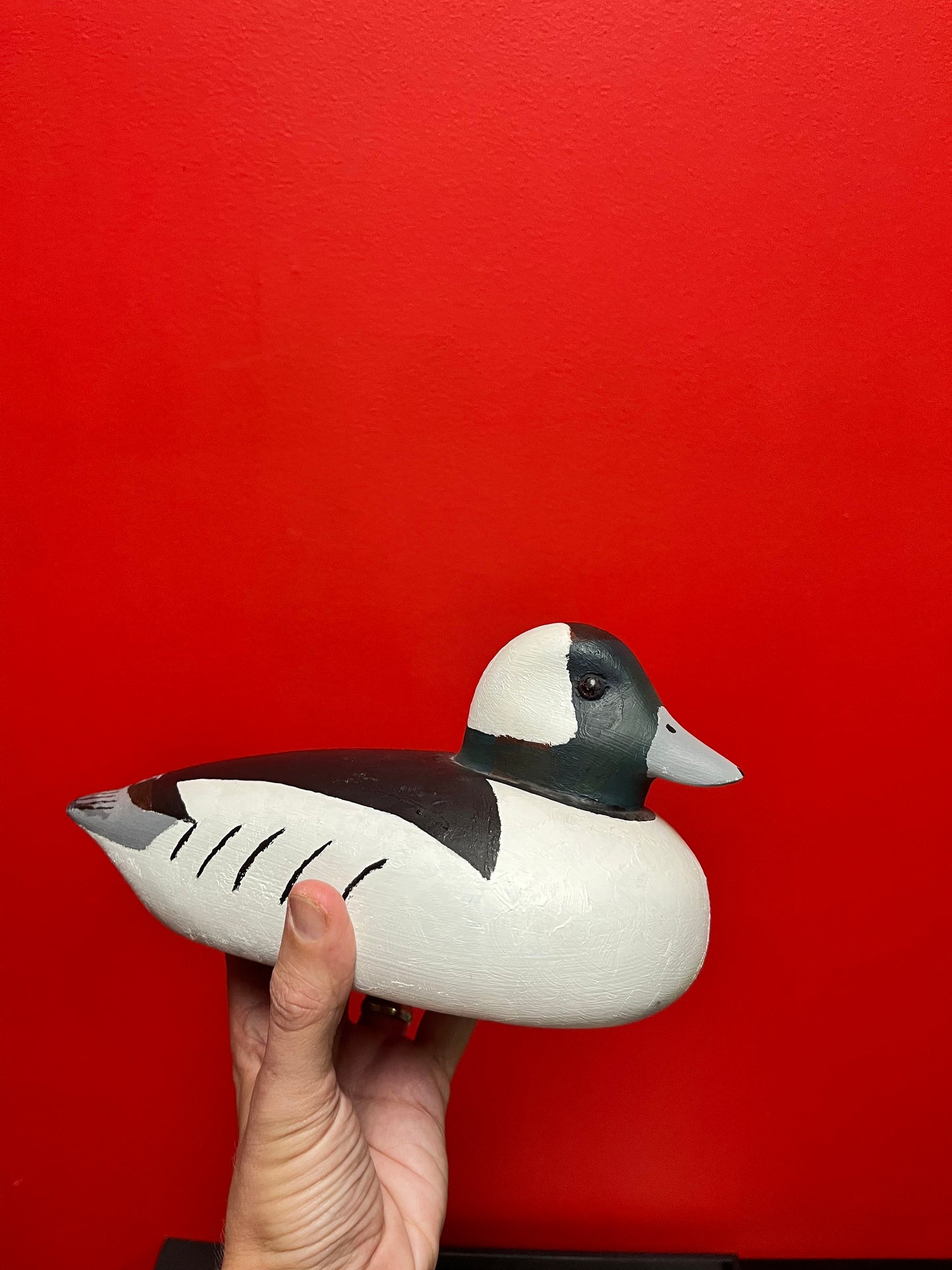 Lovely 10 x 5 tall signed Canadian wooden duck  -