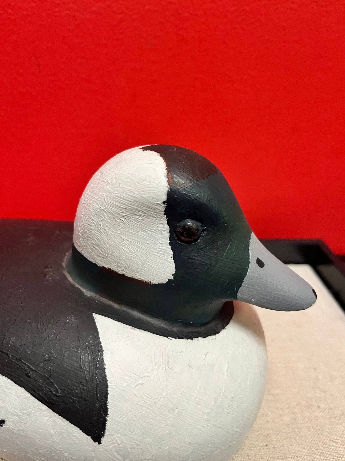 Lovely 10 x 5 tall signed Canadian wooden duck  -