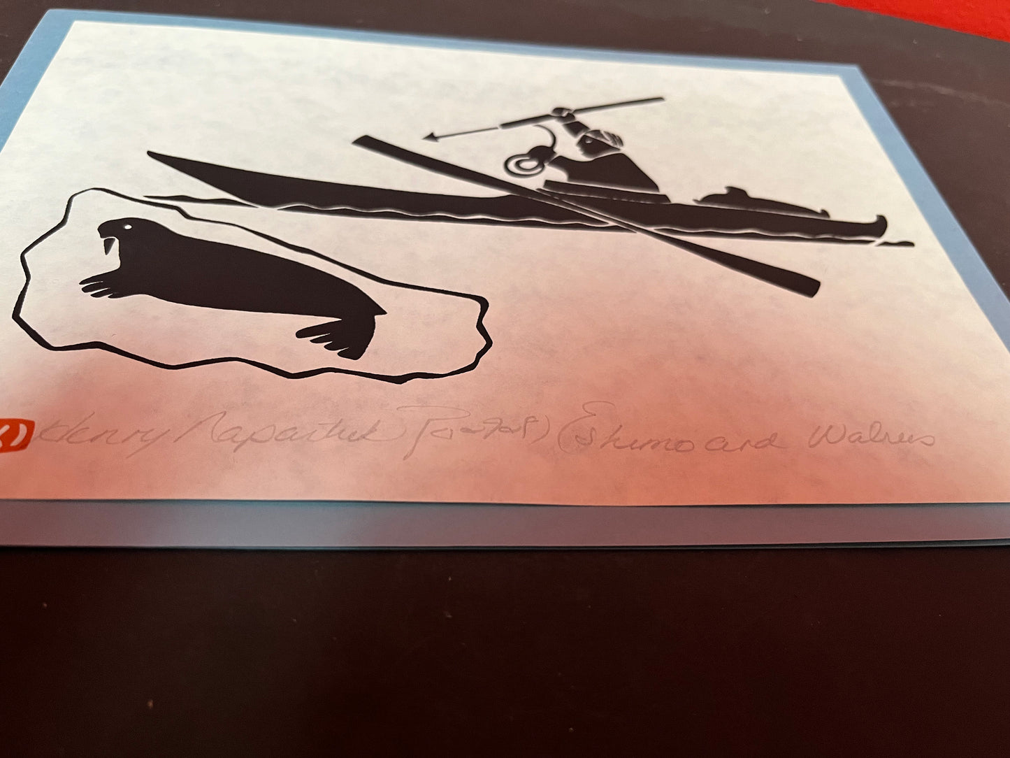 A  Lovely 10 x 7 inch Henry Nepartuk signed gift card with envelope  ready to be framed  wow