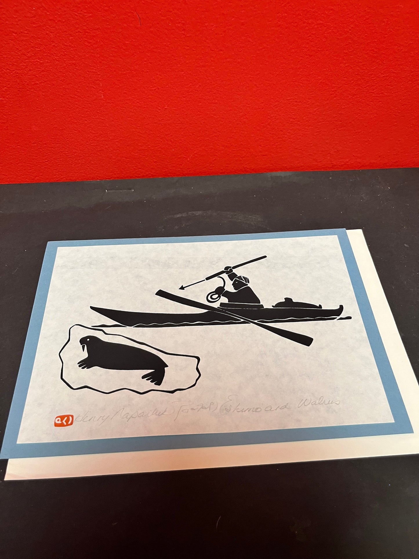 A  Lovely 10 x 7 inch Henry Nepartuk signed gift card with envelope  ready to be framed  wow