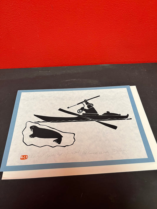 A  Lovely 10 x 7 inch Henry Nepartuk signed gift card with envelope  ready to be framed  wow