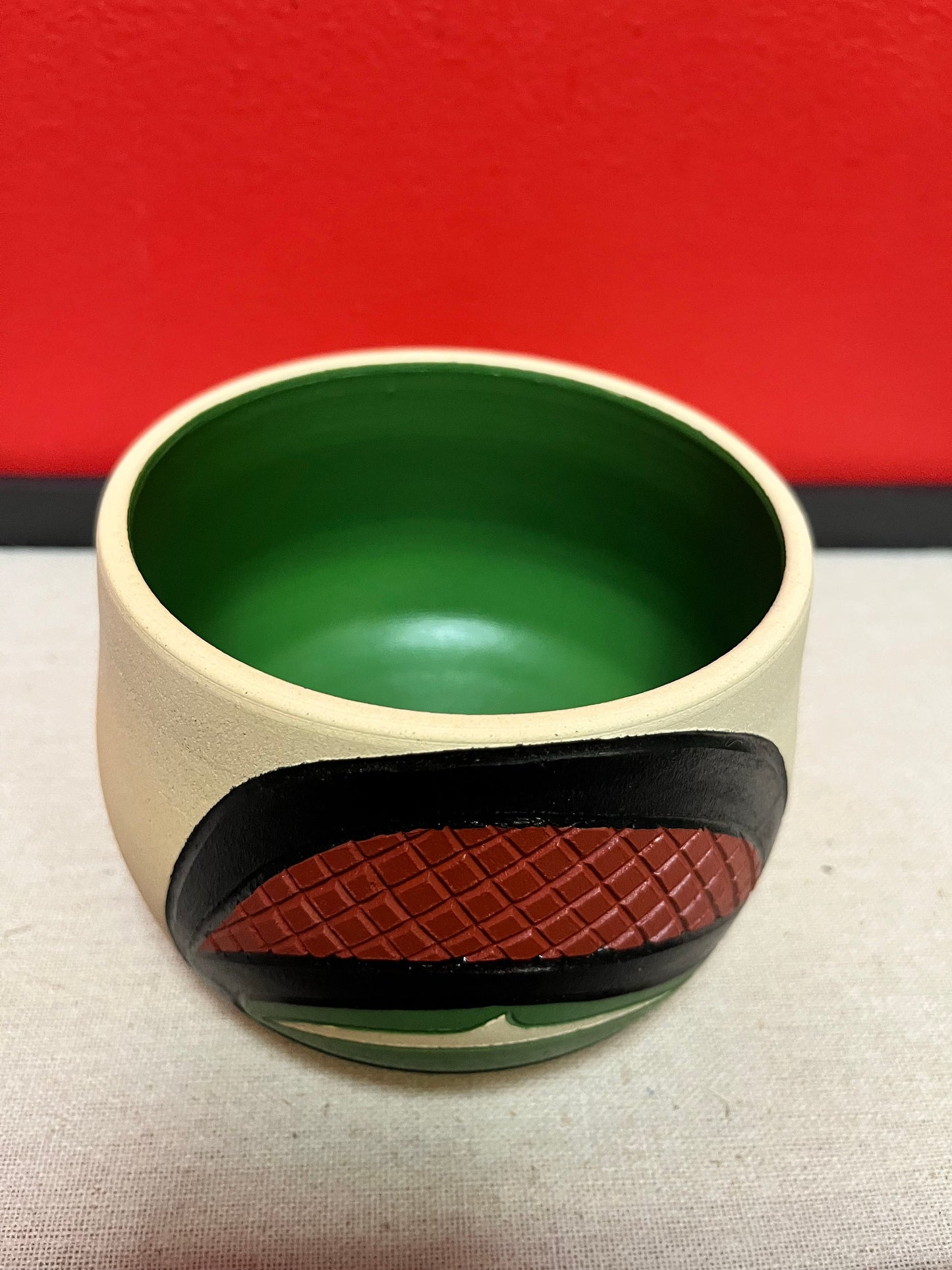 A  Fabulous 3 1/2 by 4 1/2“ wide Indigenous First Nations pacific northwest coast, Stewart Jacobs pottery beaver bowl  wonderful quality