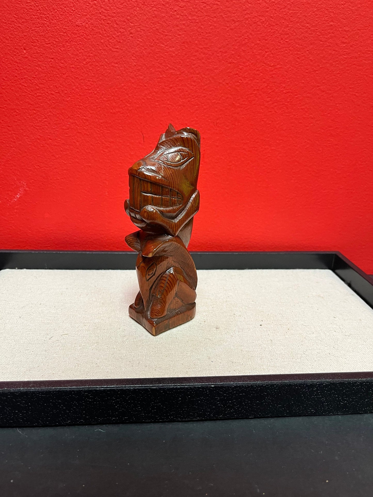 A  7 inch beautiful indigenous first nations pacific northwest coast carved wooden beaver  lovely primitive example