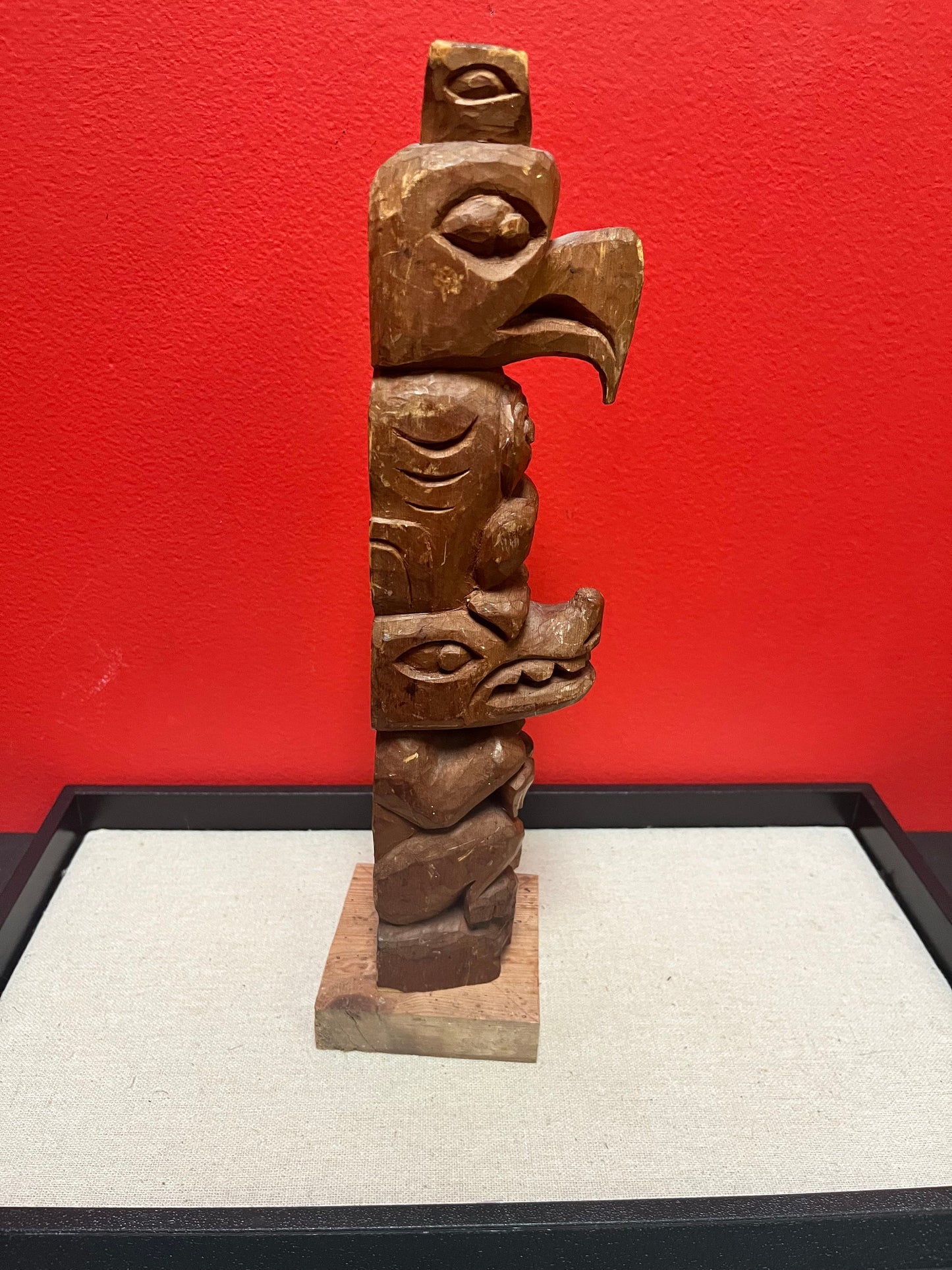 Lovely 12 inch high transformation cedar totem Pole  Indigenous First Nations, pacific northwest coast