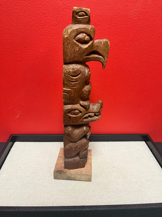 Lovely 12 inch high transformation cedar totem Pole  Indigenous First Nations, pacific northwest coast