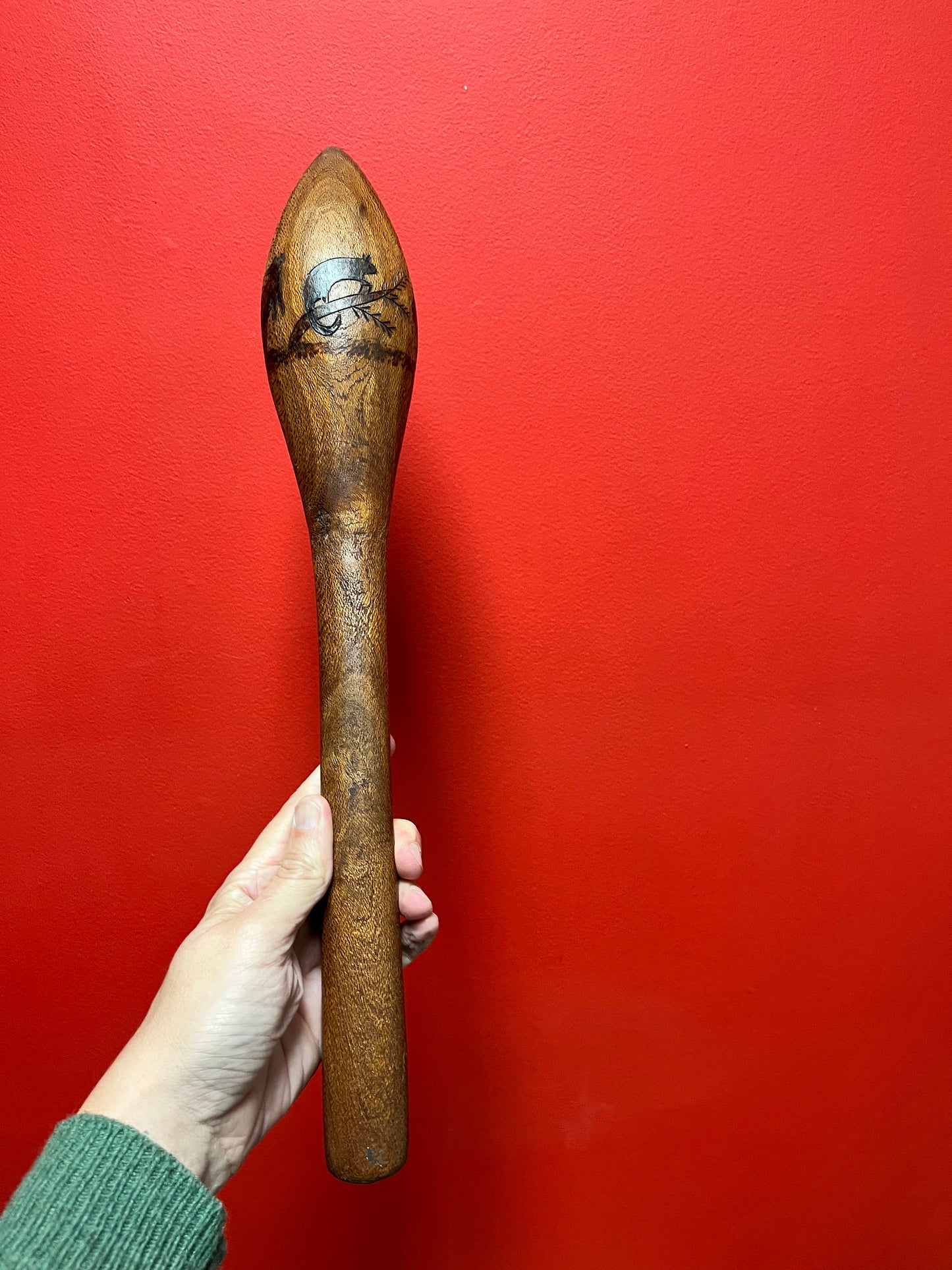Stunning early 20th century authentic Australian aboriginal war club  museum, quality  Great Patina and detail  wow  19 inches long