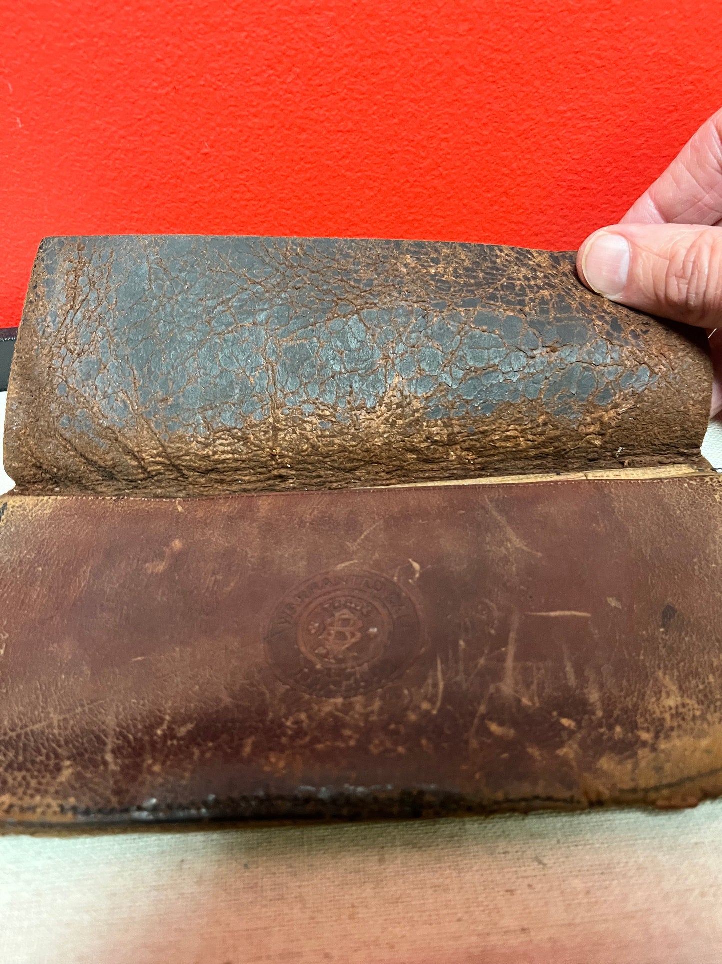 Lovely antique 8 x 4 leather wallet  perfect gift