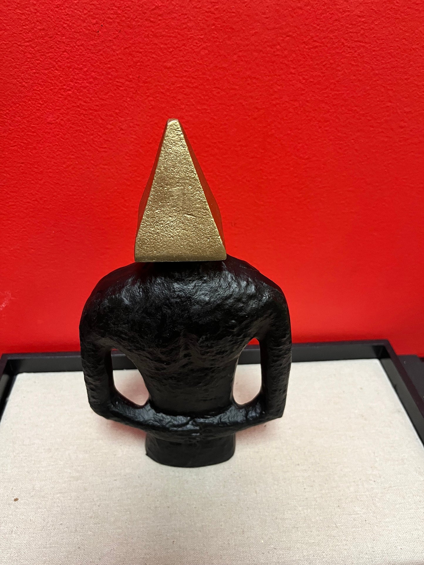 Stunning 11 inch tall, modernistic, abstract, bronze and brass statue of a male form  stunning piece of art