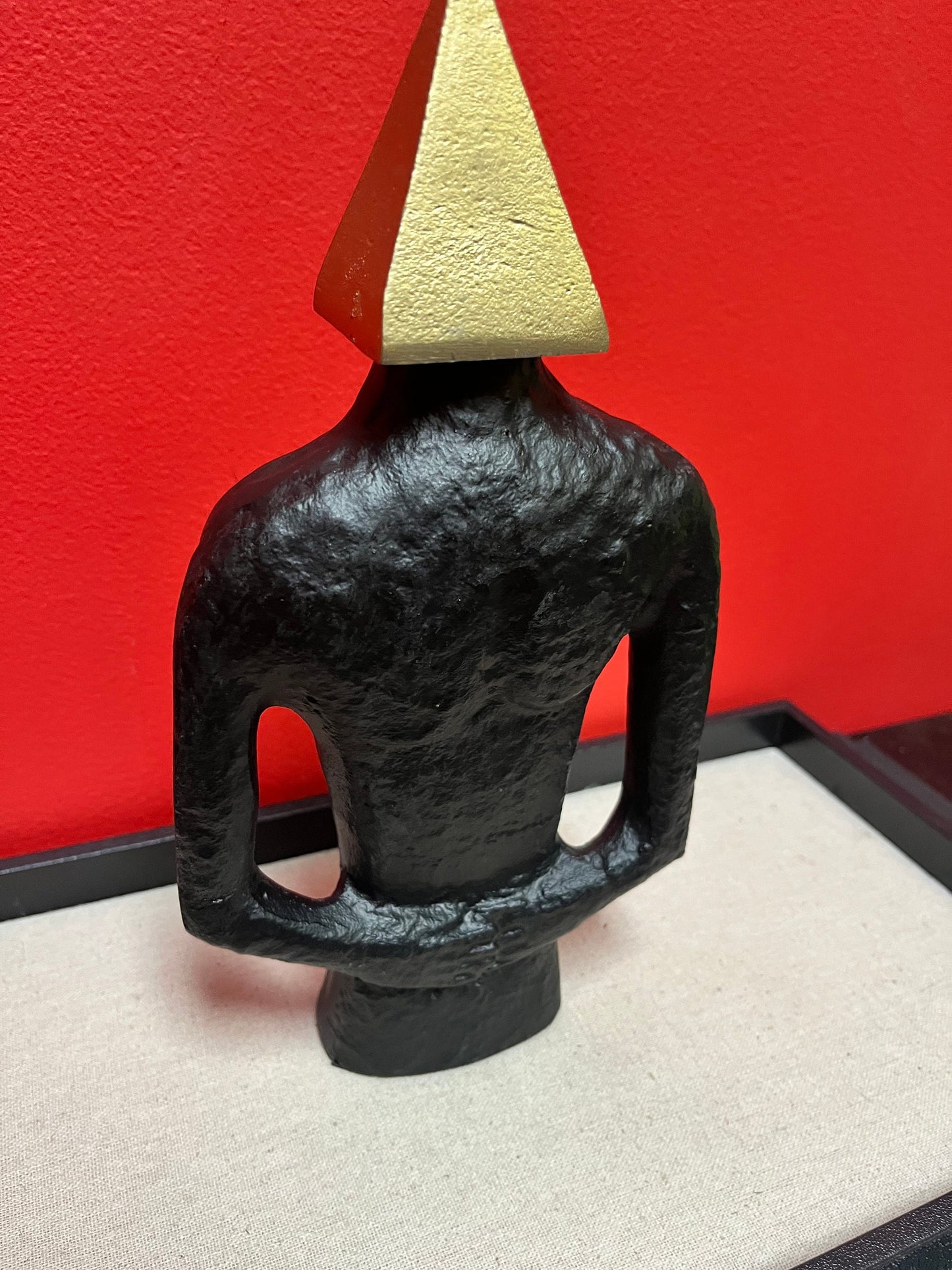 Stunning 11 inch tall, modernistic, abstract, bronze and brass statue of a male form  stunning piece of art