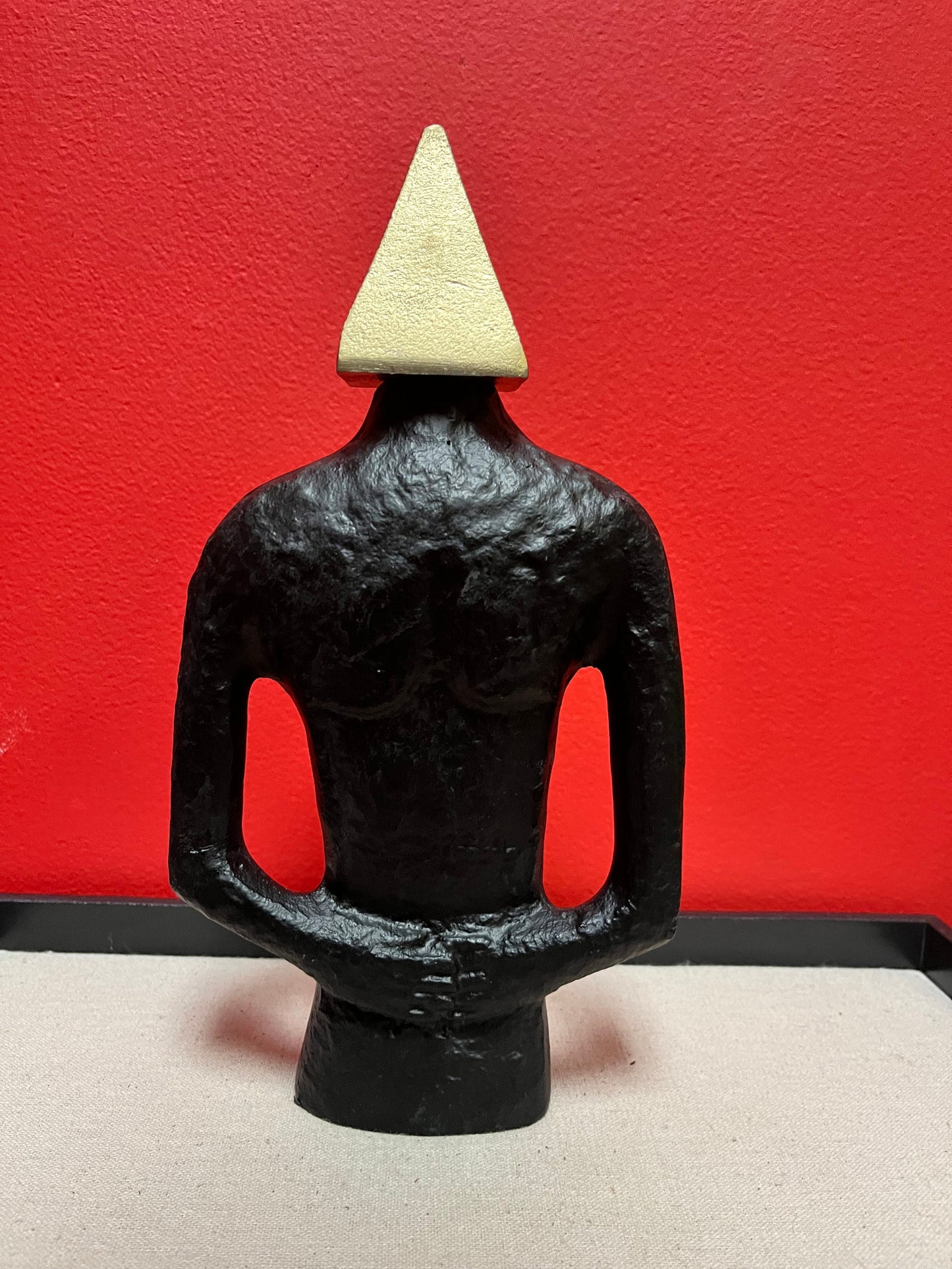 Stunning 11 inch tall, modernistic, abstract, bronze and brass statue of a male form  stunning piece of art