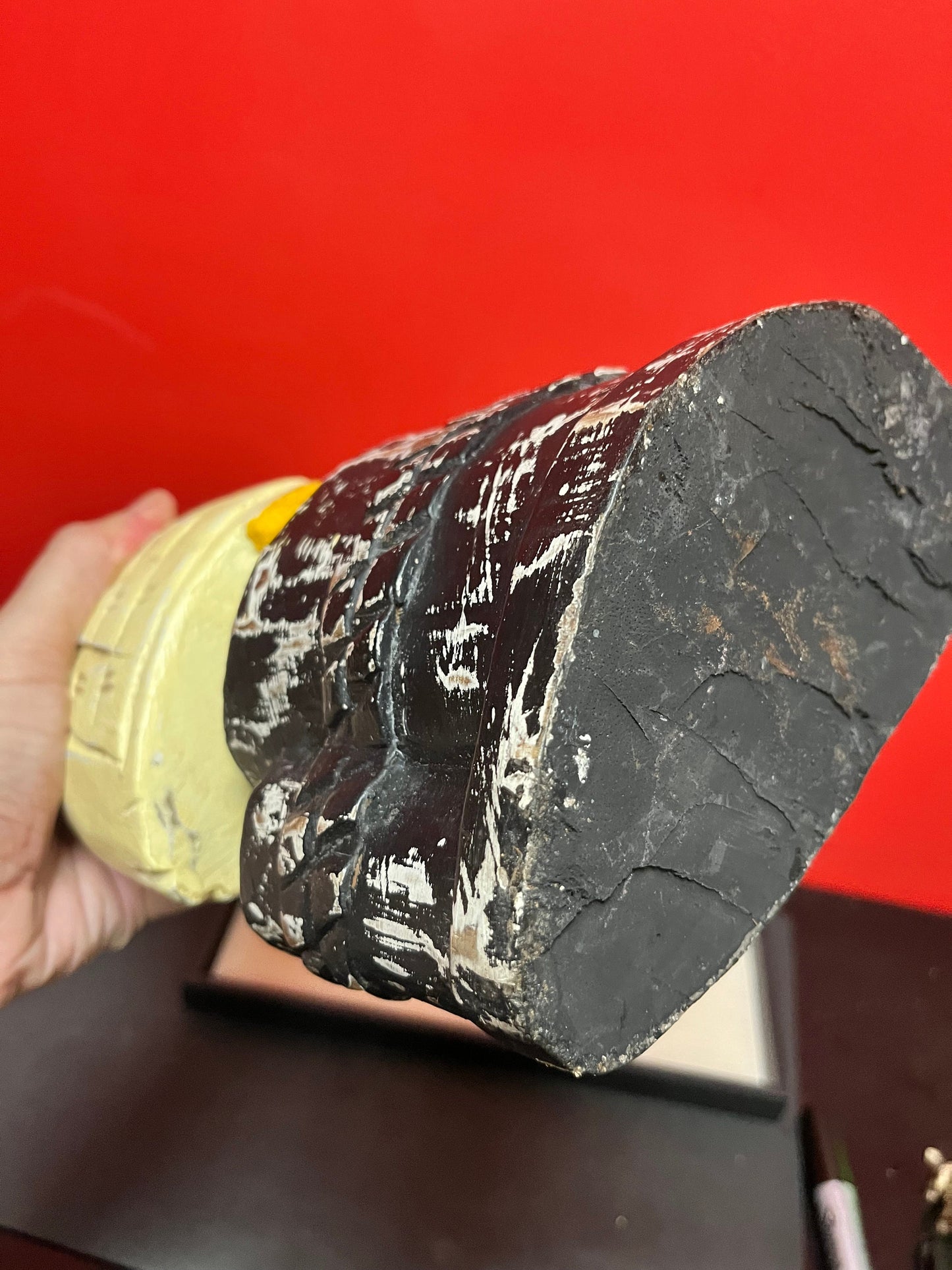 Lovely 9 inch high stylized Asian bronze vase or water vessel  stunning Patina  wow wow wow piece.