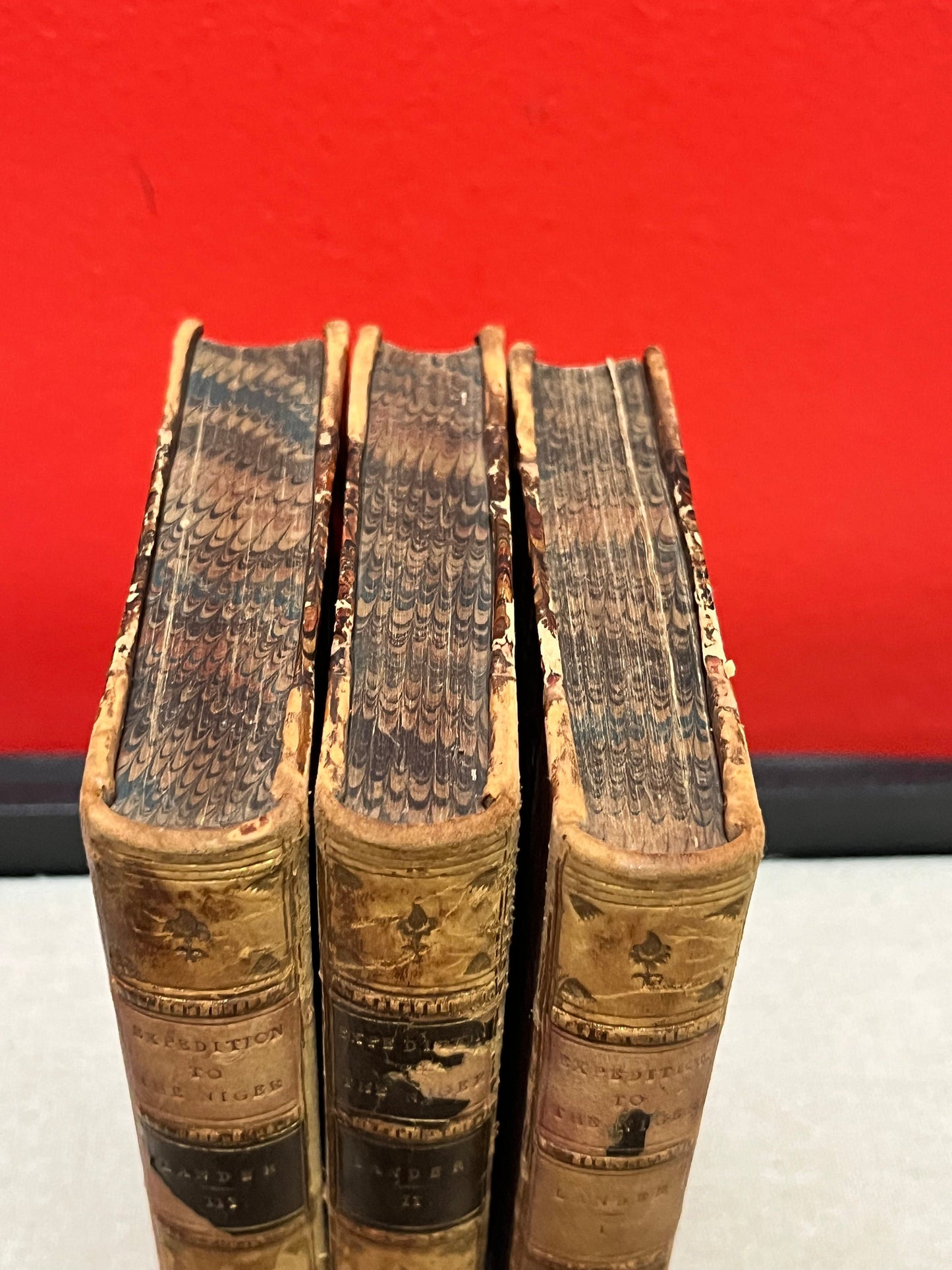 Wonderful complete three volume set expedition to the Niger by Richard and John Lander  - 1832   good antique condition