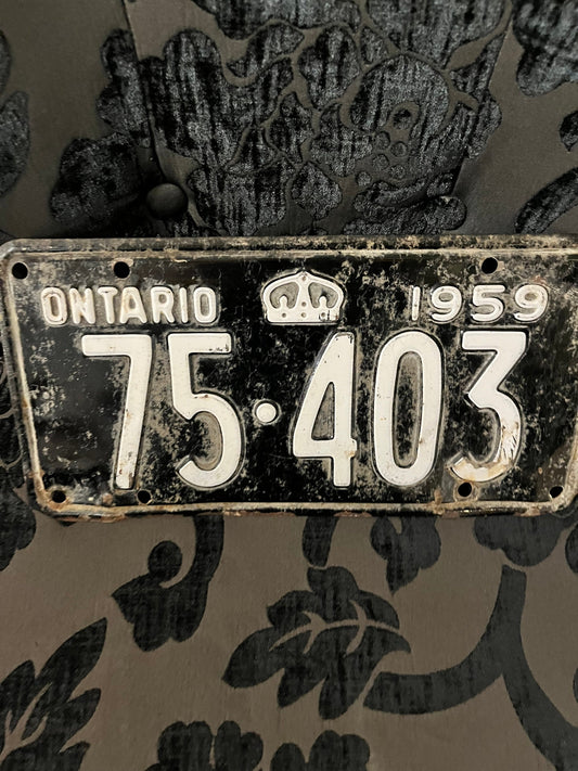 Super cool 12 x 6 Ontario 1959 license plate